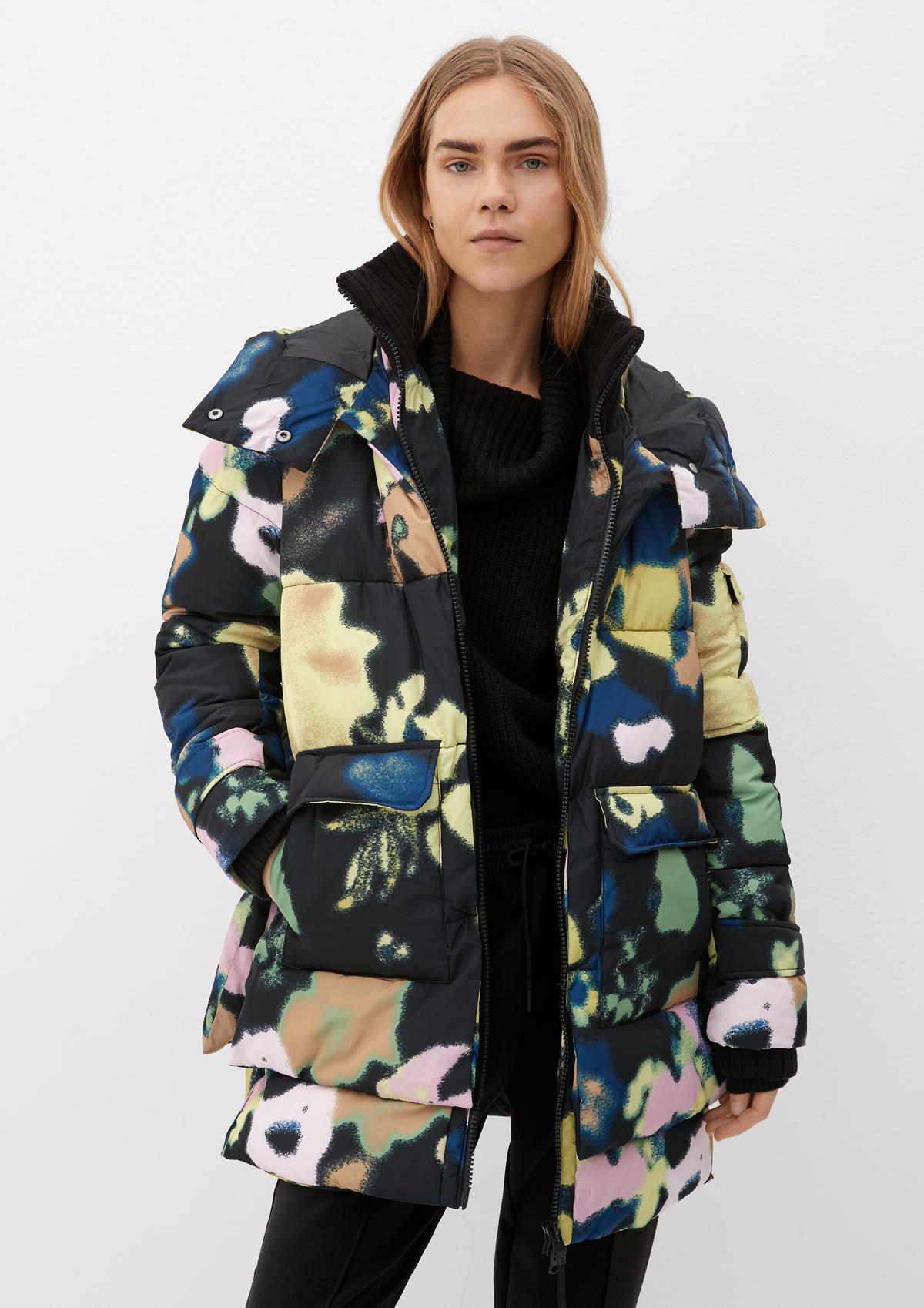 Quilted coat with recycled polyester - guacamole