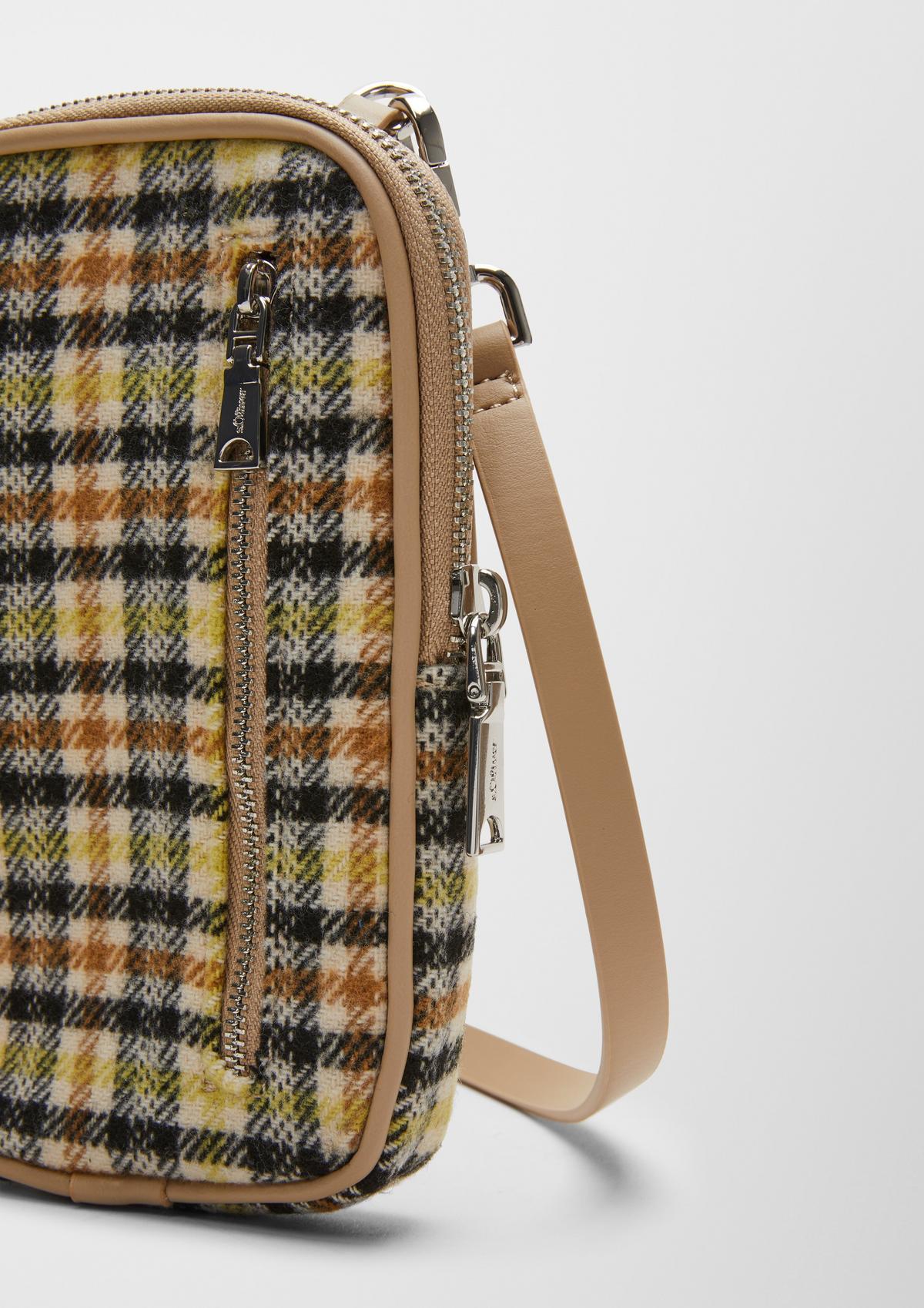 s.Oliver Mobile phone pouch in a checked pattern