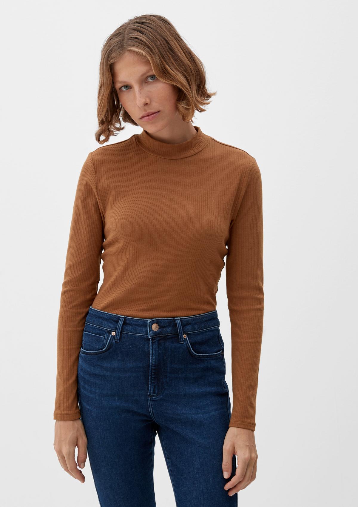 s.Oliver Long sleeve top with a stand-up collar