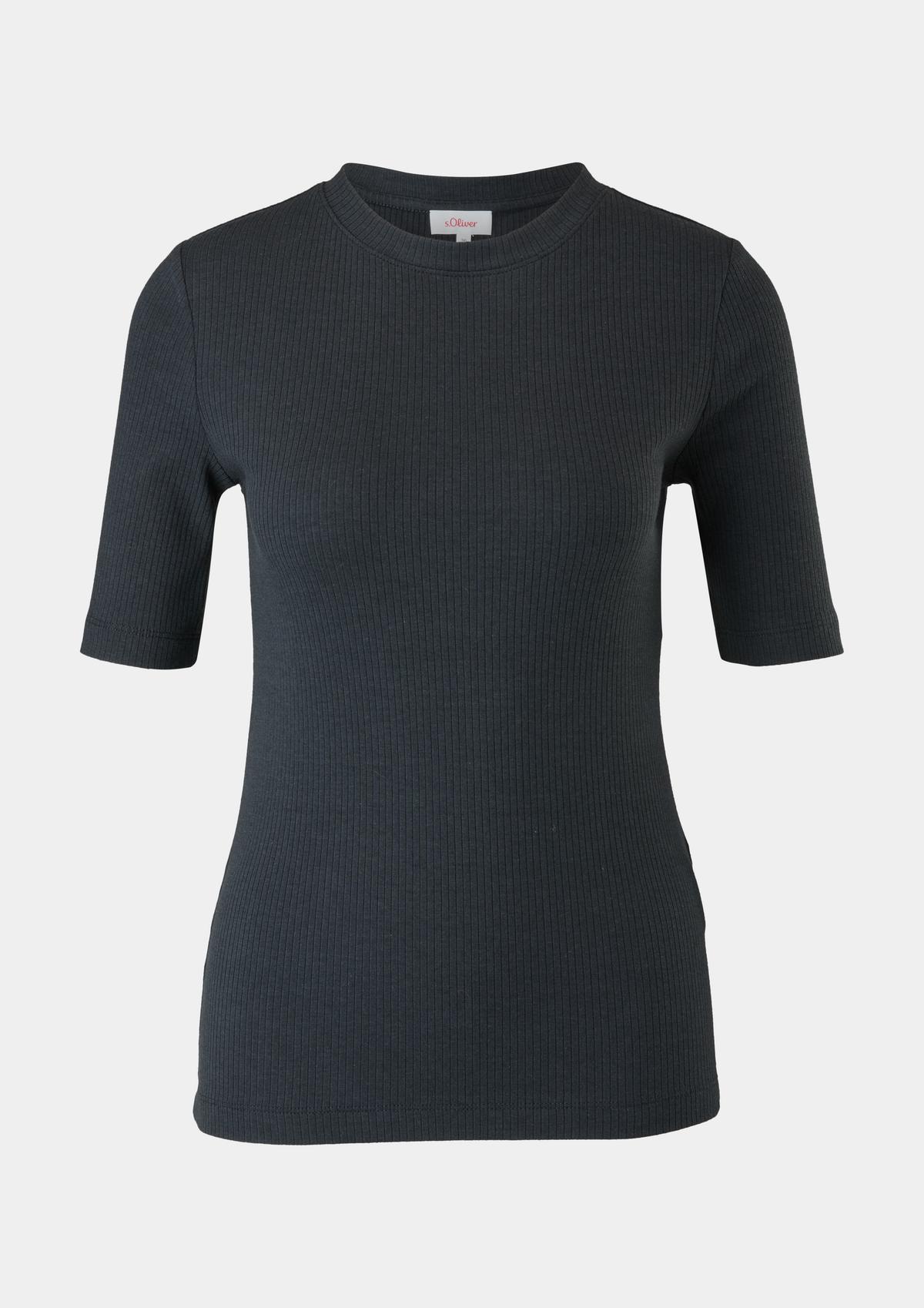 s.Oliver T-shirt en jersey arborant une texture côtelée