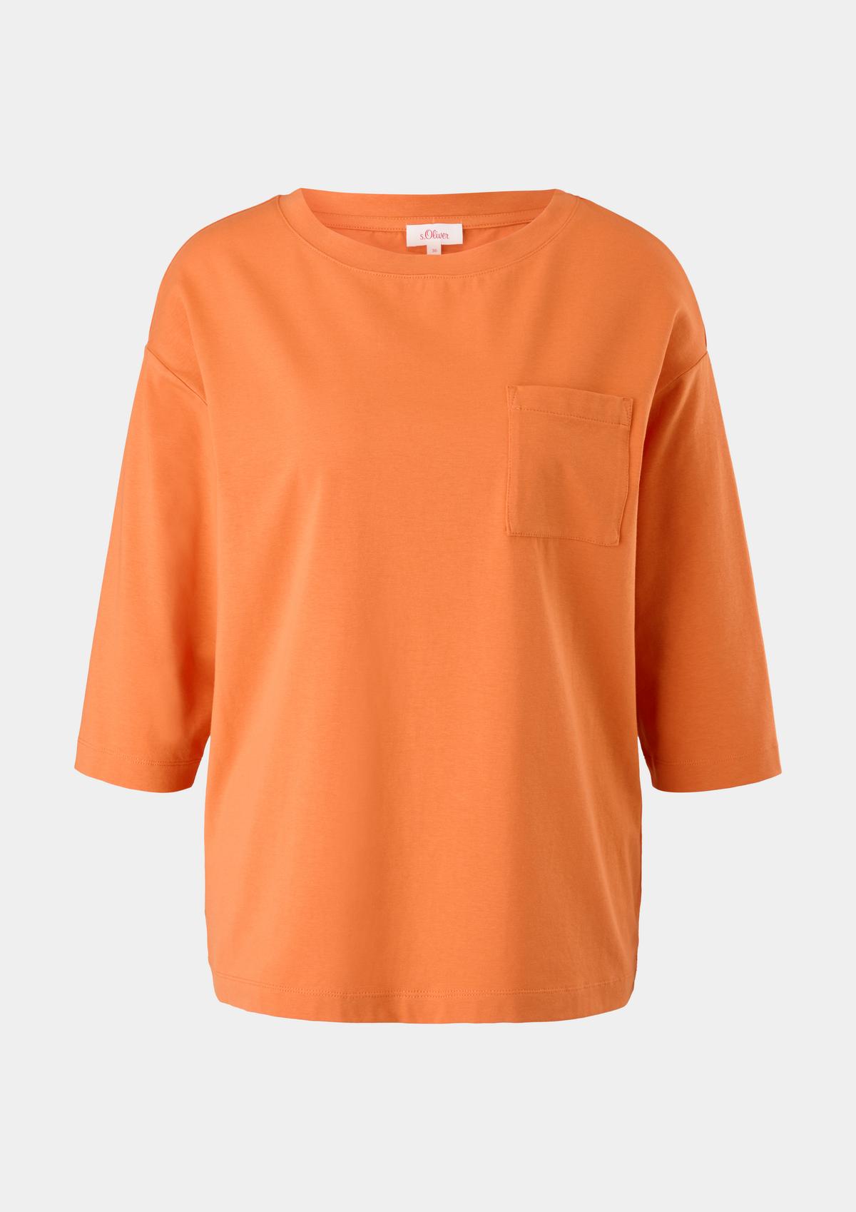T-Shirt mit Brusttasche - orange