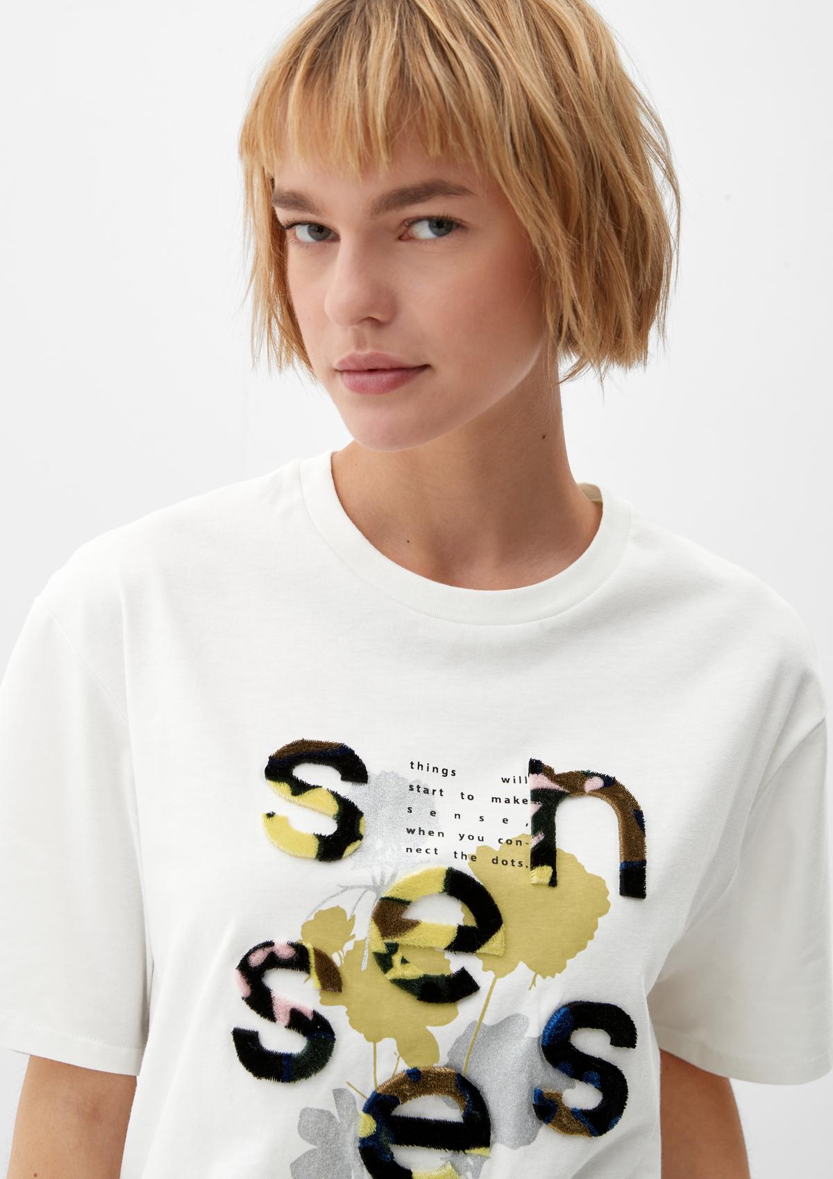 s.Oliver Printed cotton T-shirt