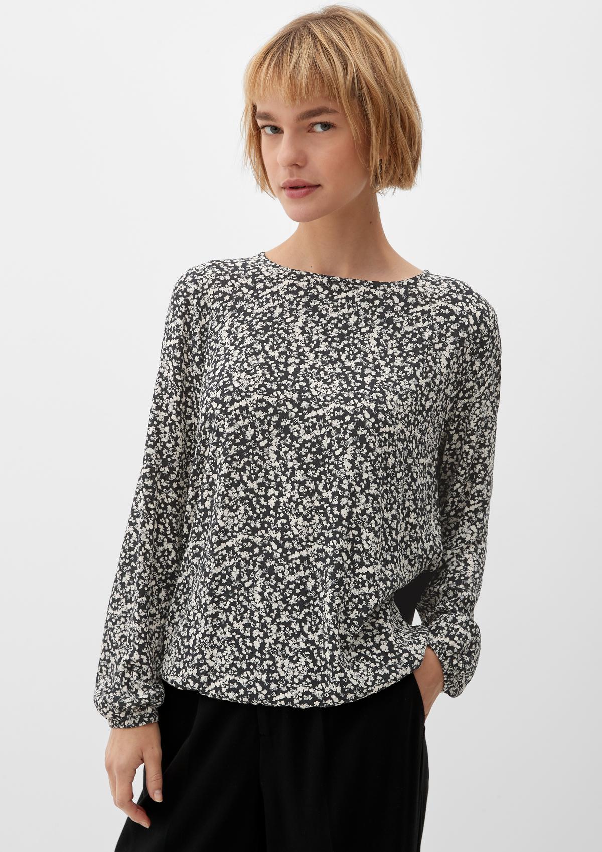 s.Oliver Mixed fabric blouse top with a print
