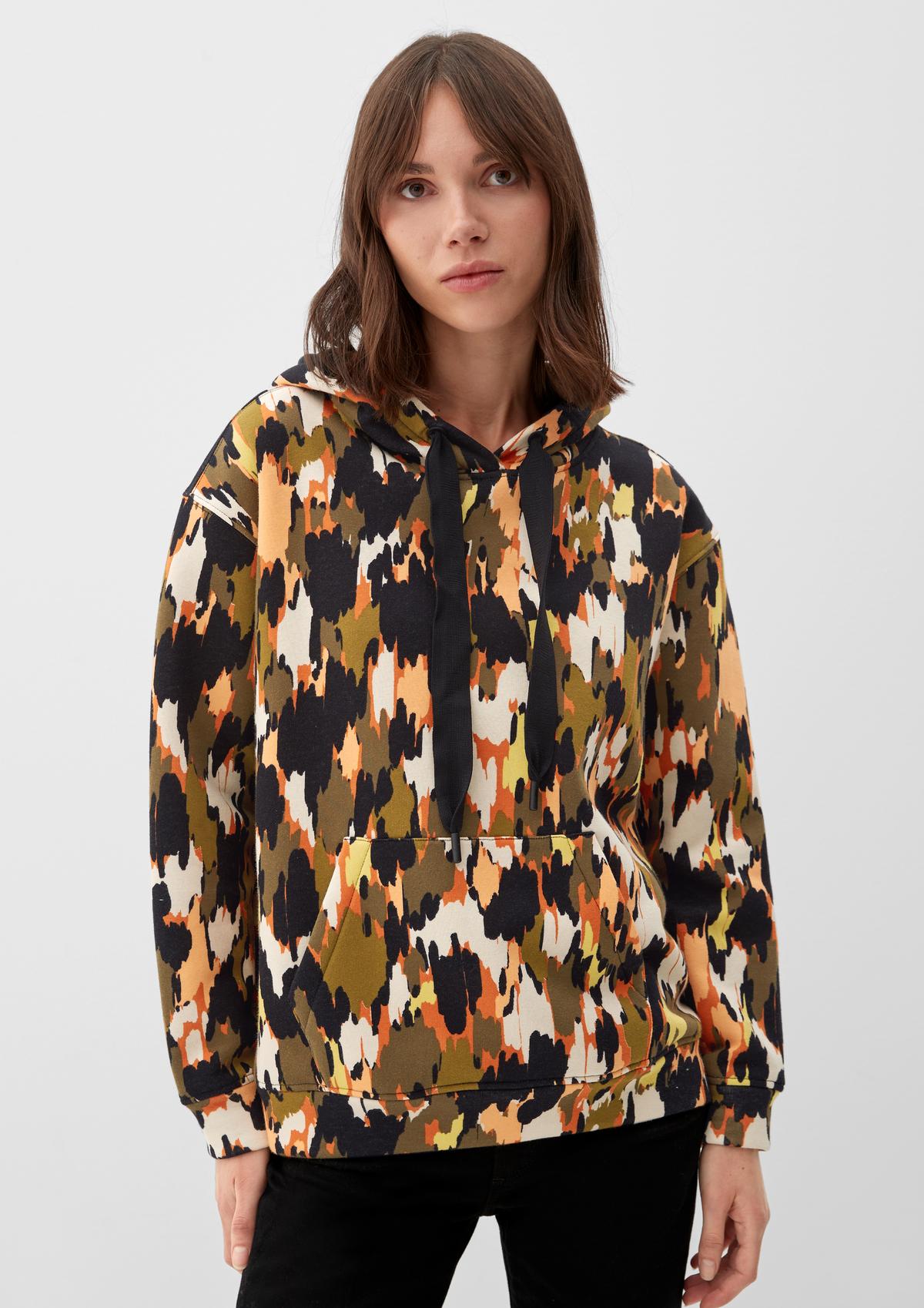 s.Oliver Hooded jumper with an all-over pattern
