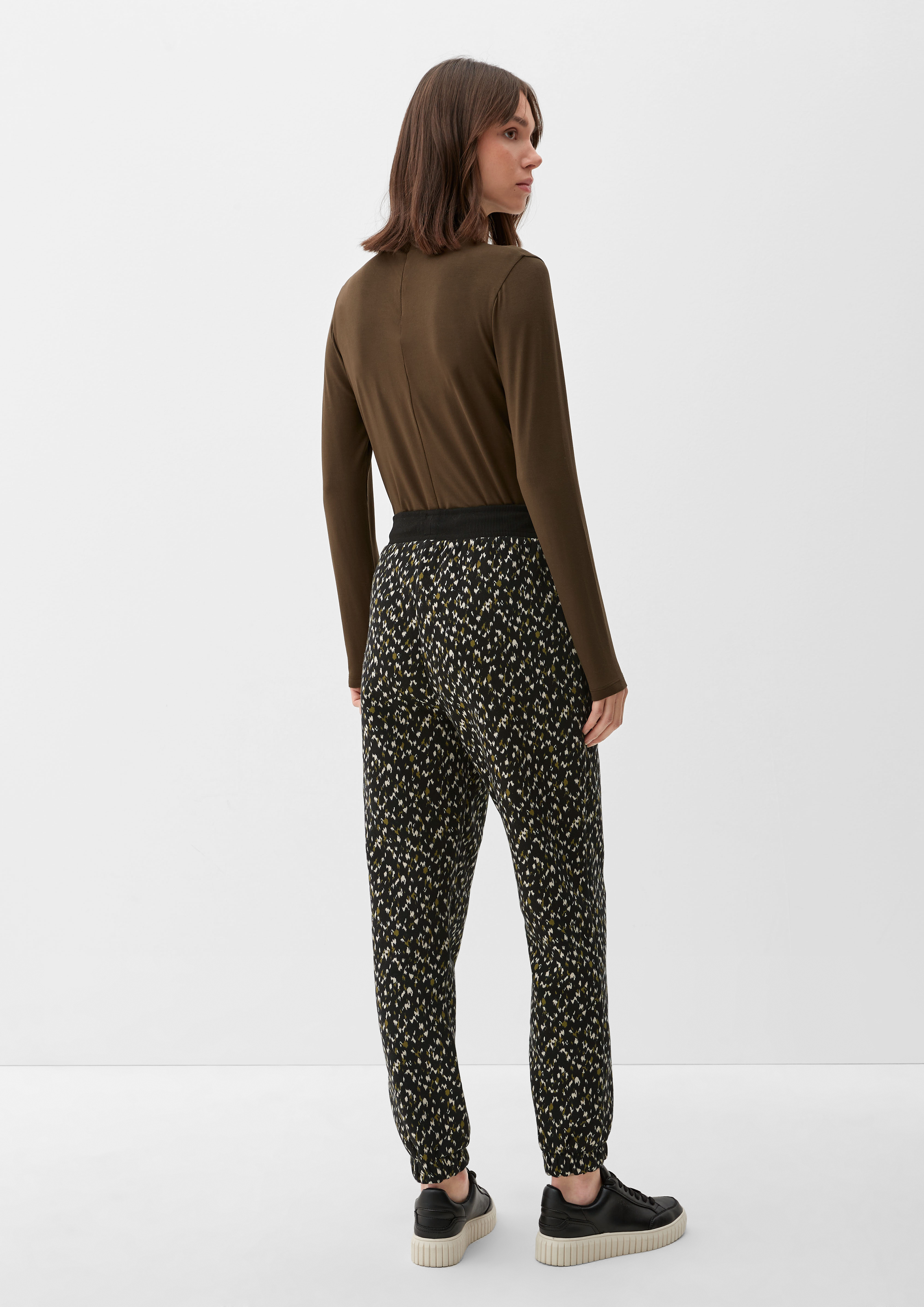 Tracksuit bottoms with an allover pattern black s.Oliver
