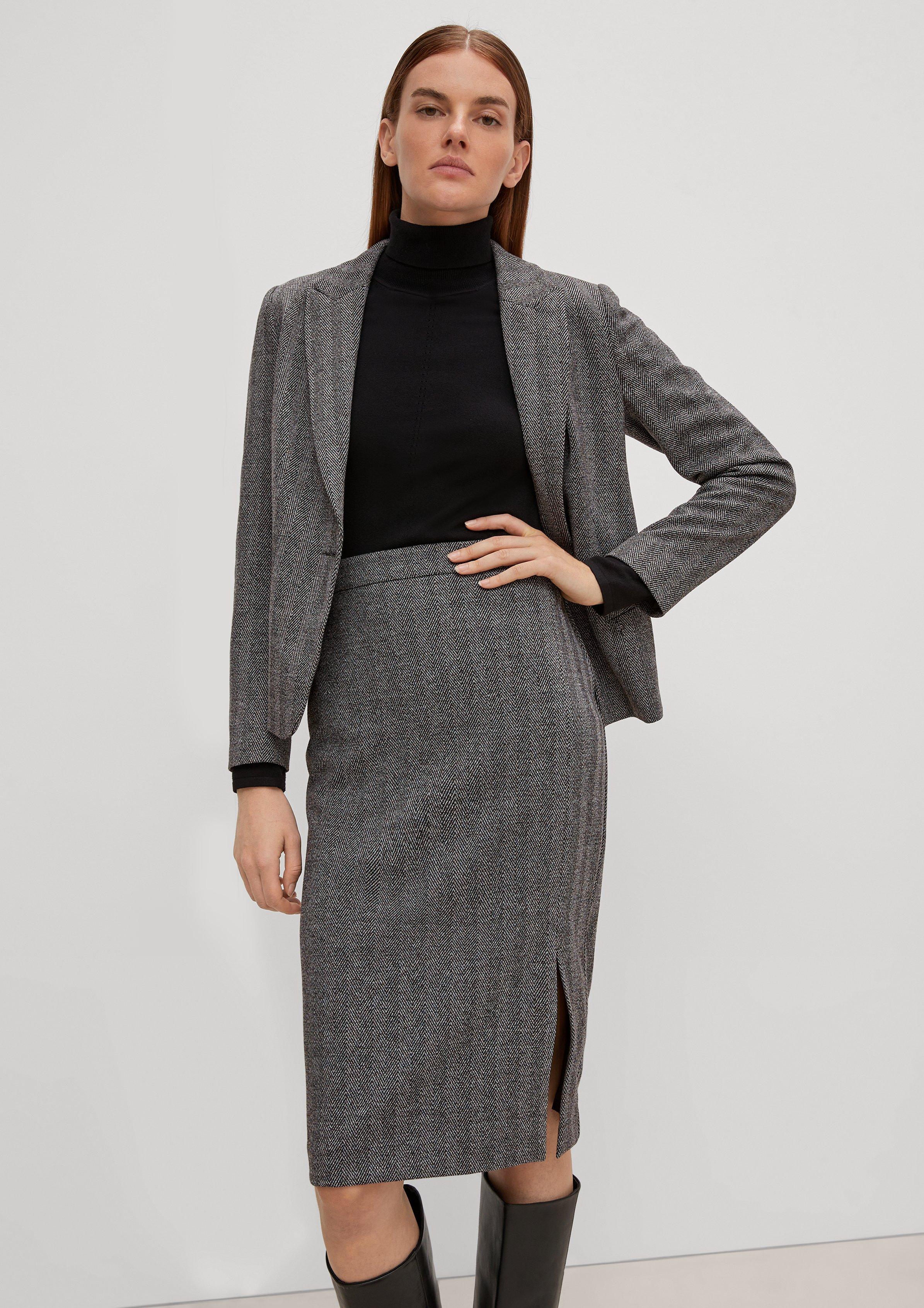 Stretch Jersey Textured Pencil Skirt