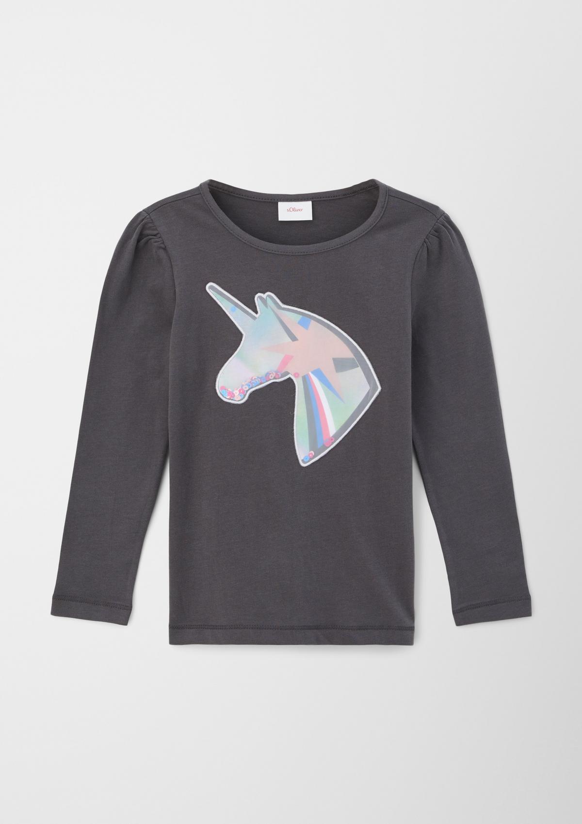 s.Oliver Long sleeve top with unicorn artwork