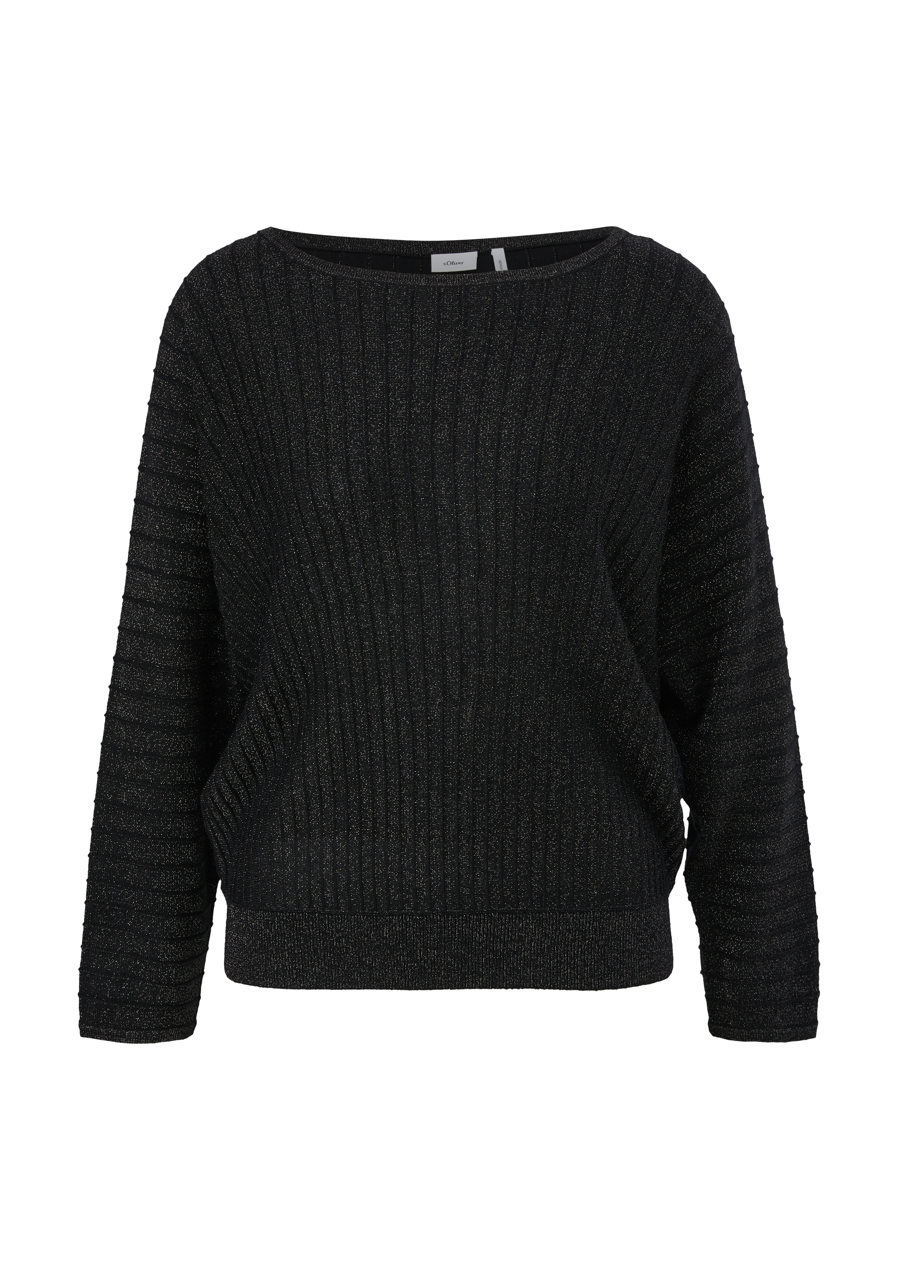 s.Oliver - Strickpullover mit Glitzergarn, Damen, schwarz