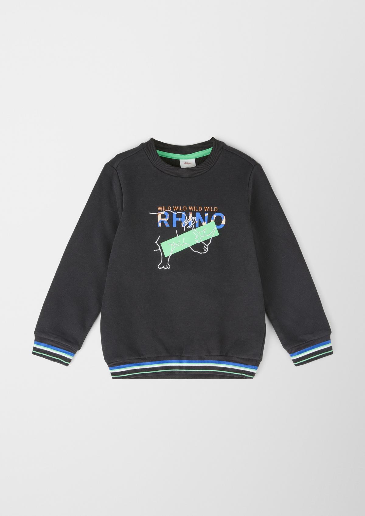s.Oliver Sweatshirt with embroidery and a print