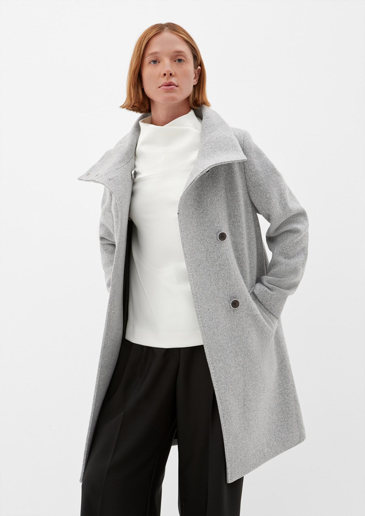 s.Oliver Blended wool coat with a stand-up collar