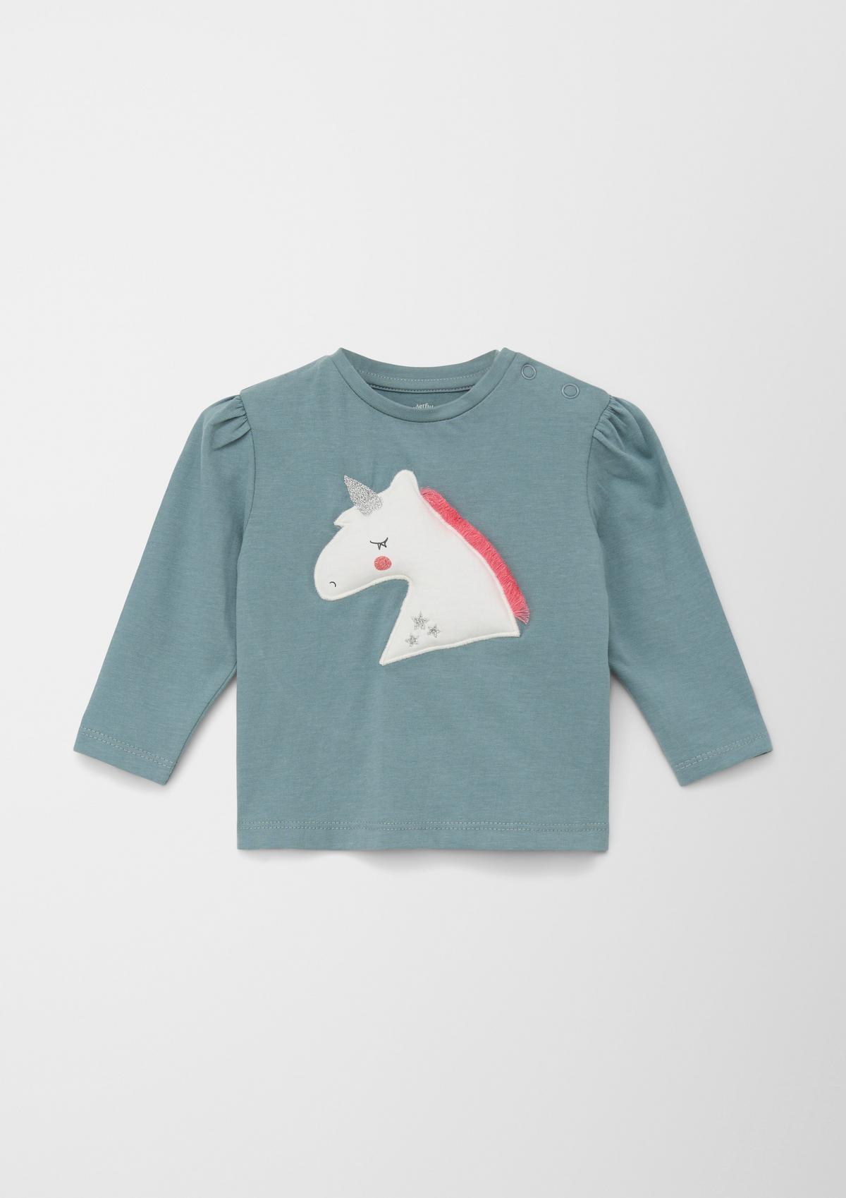 s.Oliver Long sleeve top with a unicorn appliqué