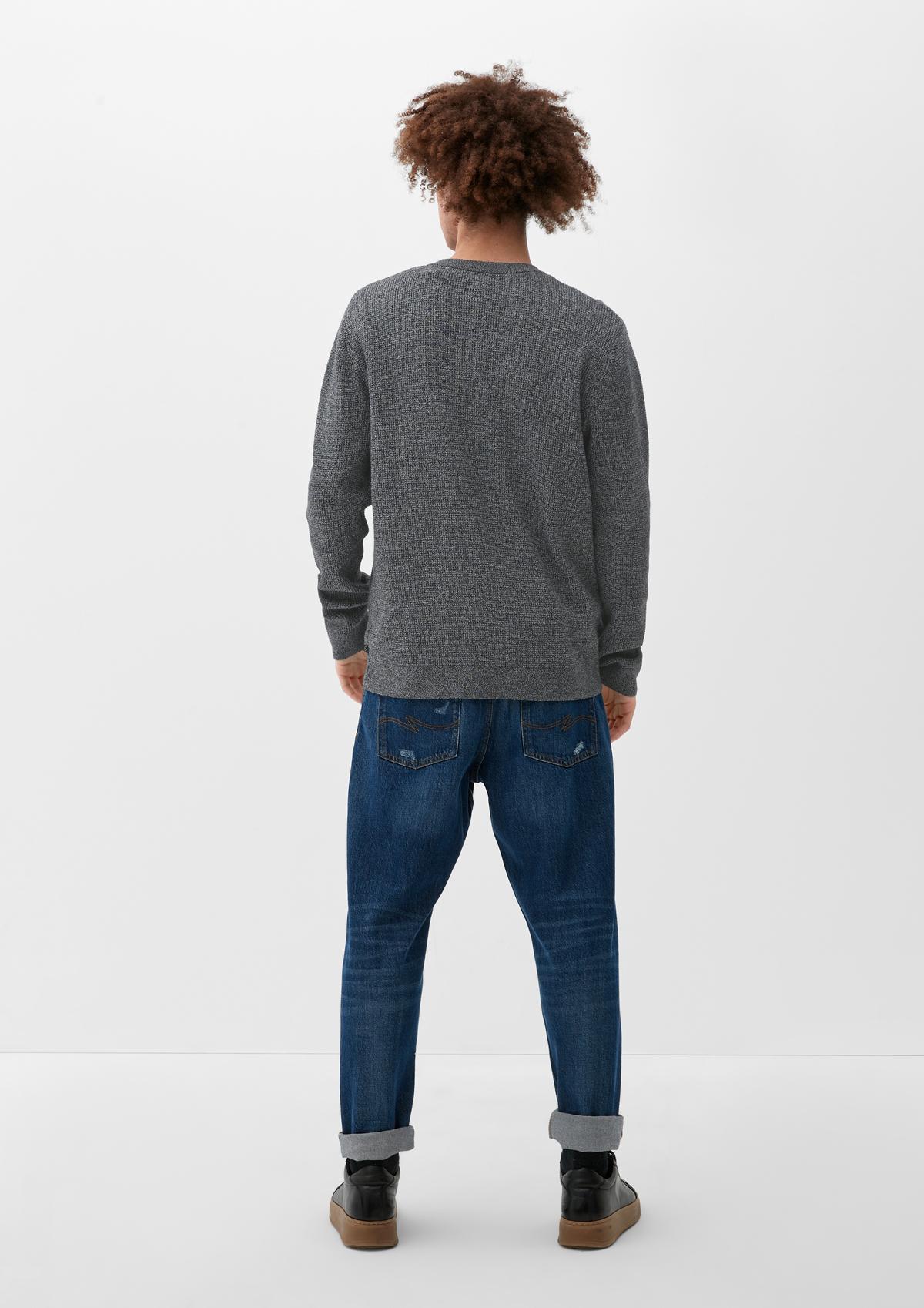 s.Oliver Knitted jumper with a Henley neckline