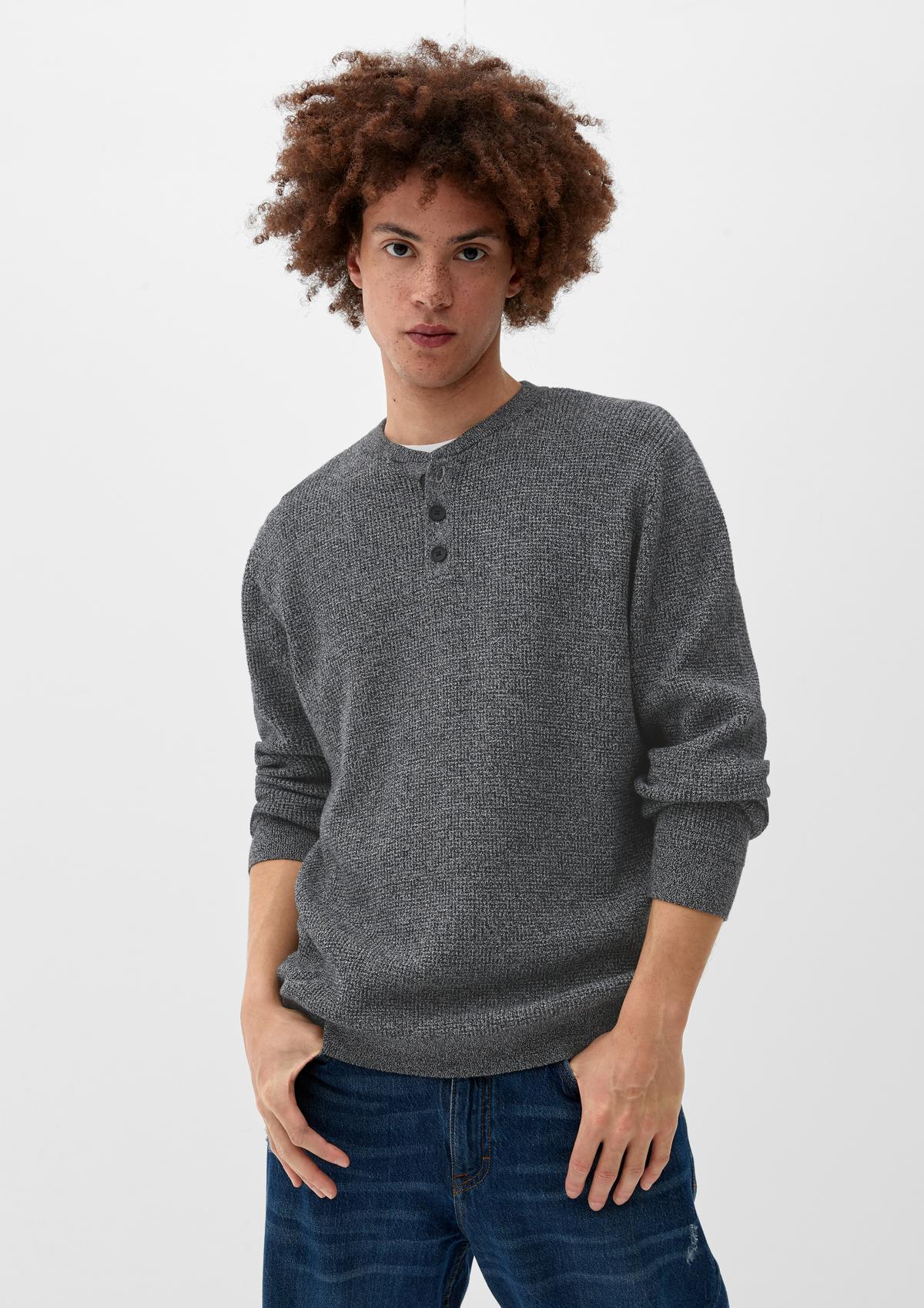 s.Oliver Pleten pulover z izrezom henley