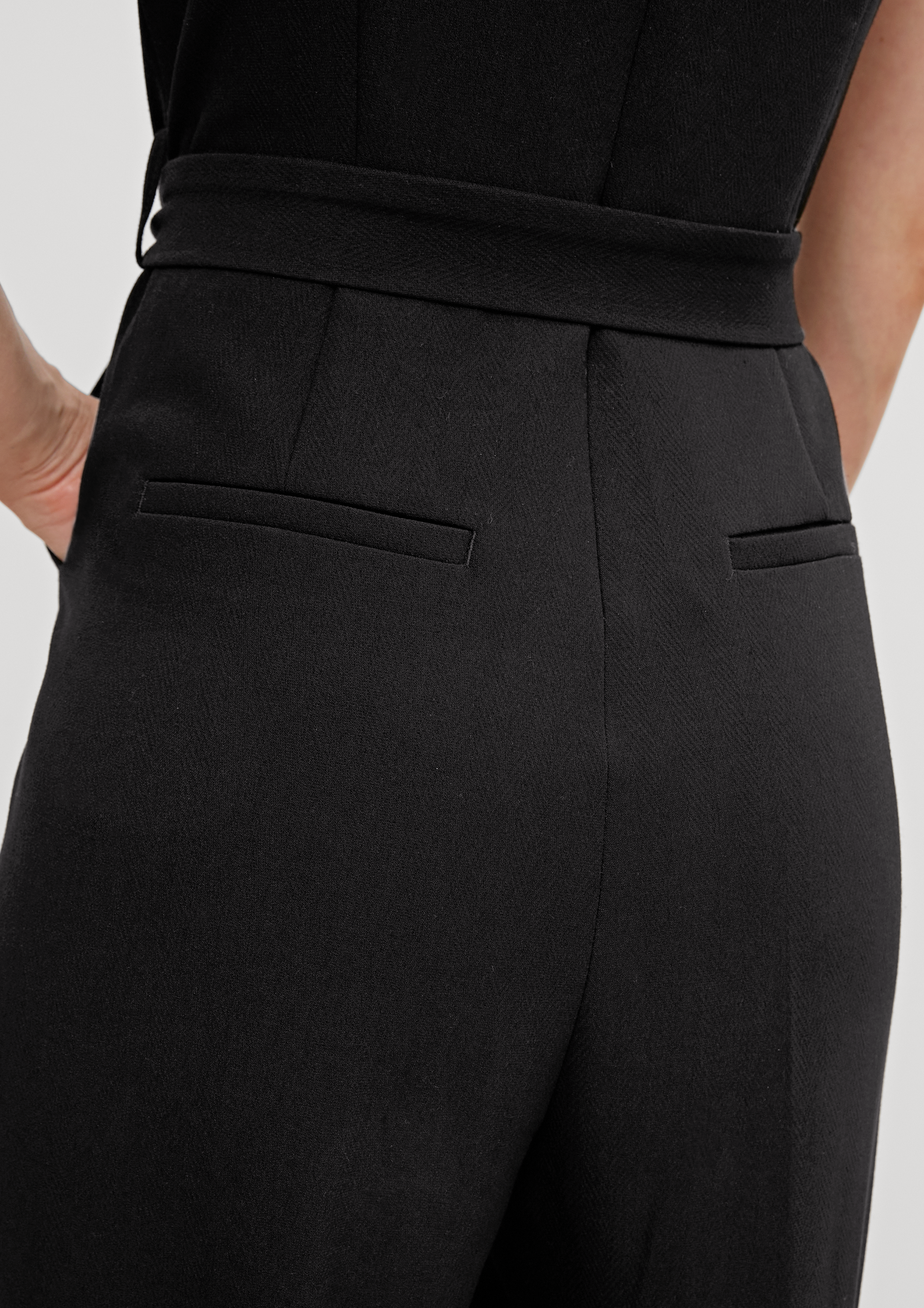 Elegant viscose blend jumpsuit black Comma