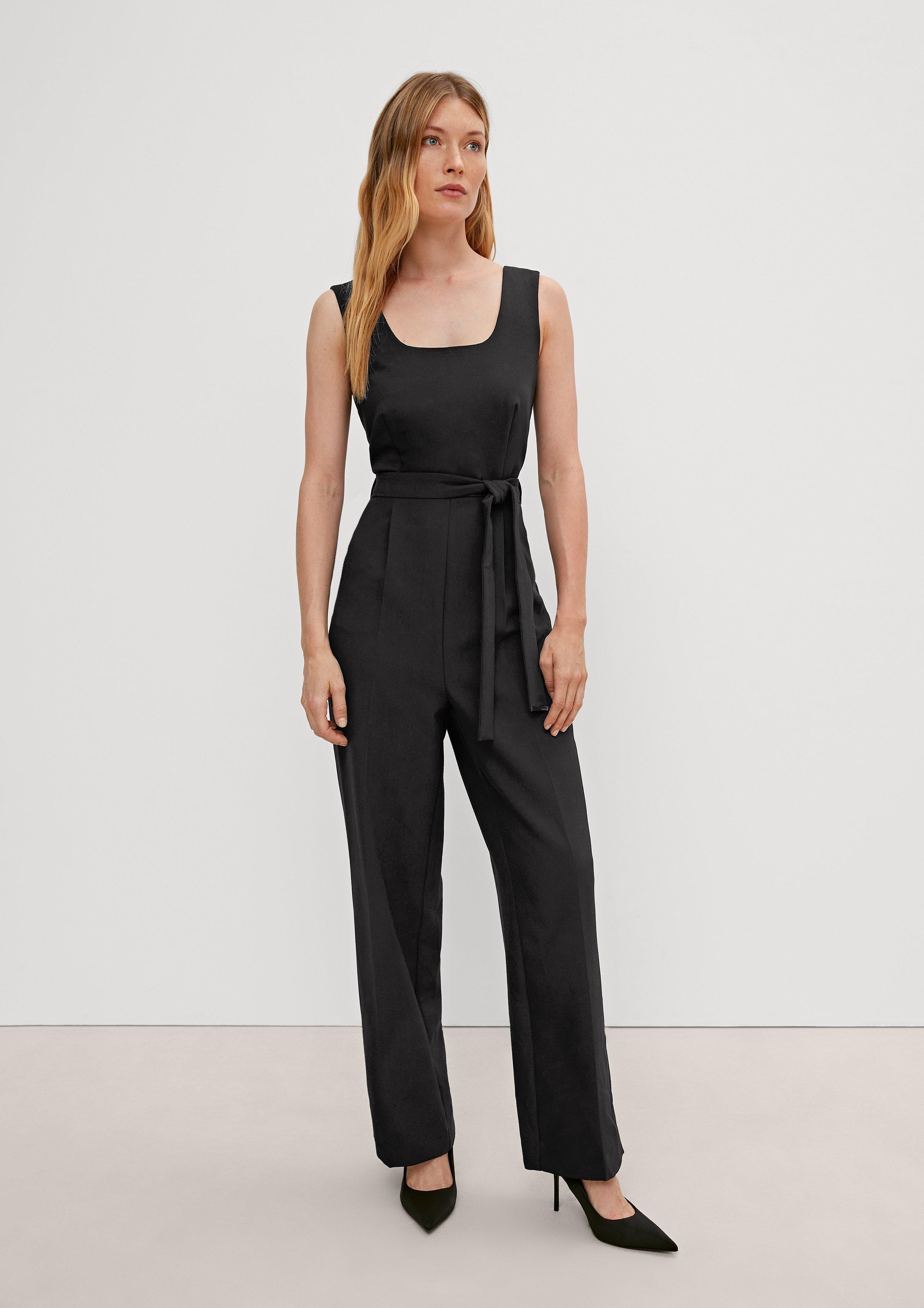 Elegant viscose blend jumpsuit - black | Comma