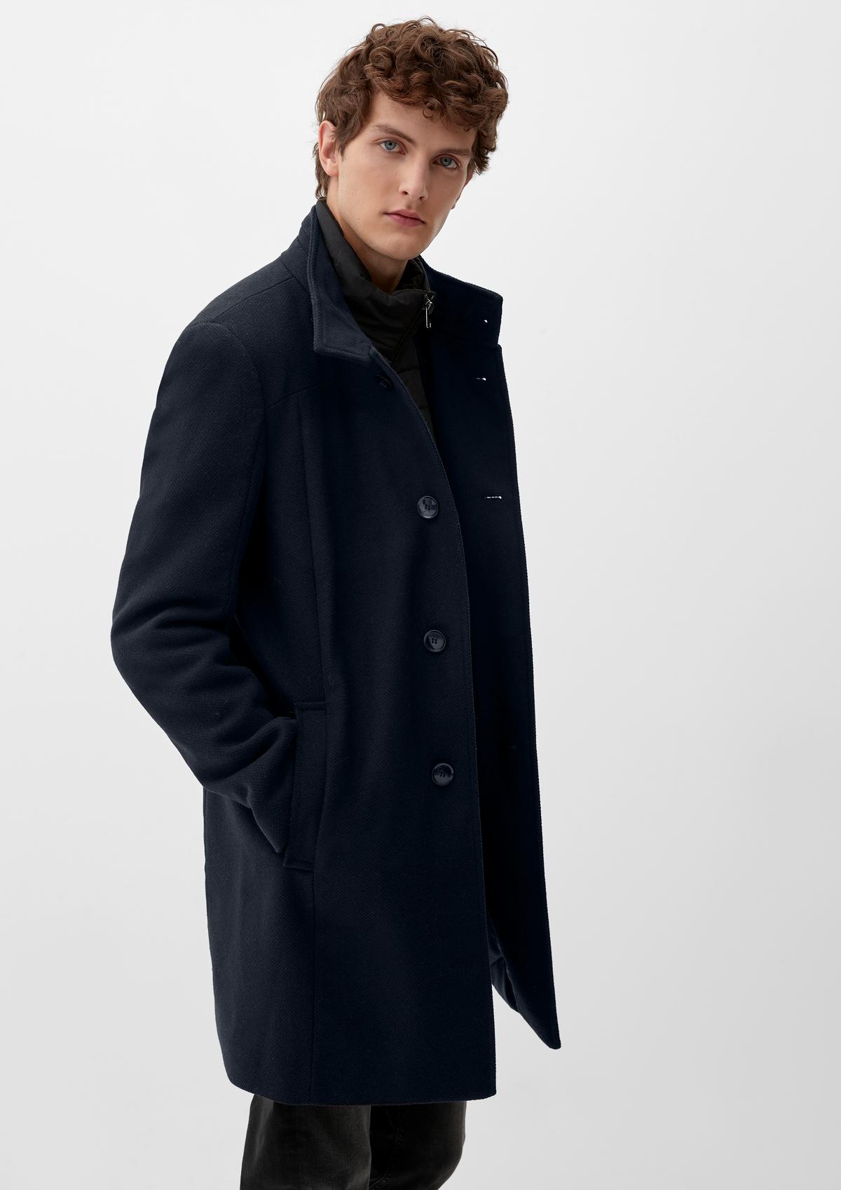 Short coat in a viscose blend - navy