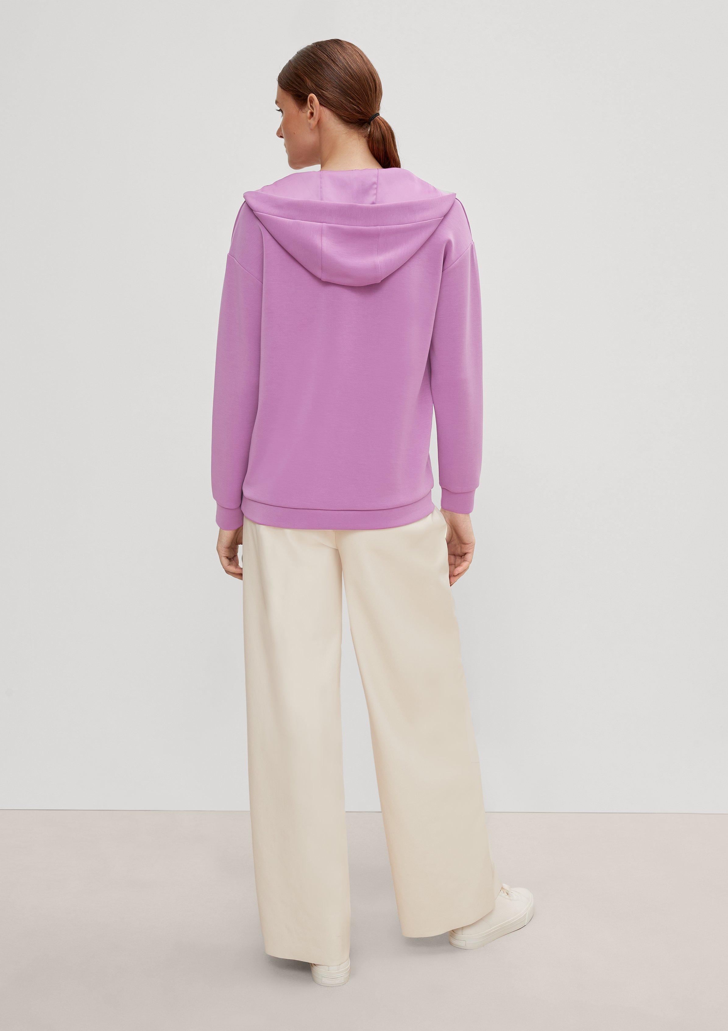 Hoodie in scuba sweatshirt fabric white Comma