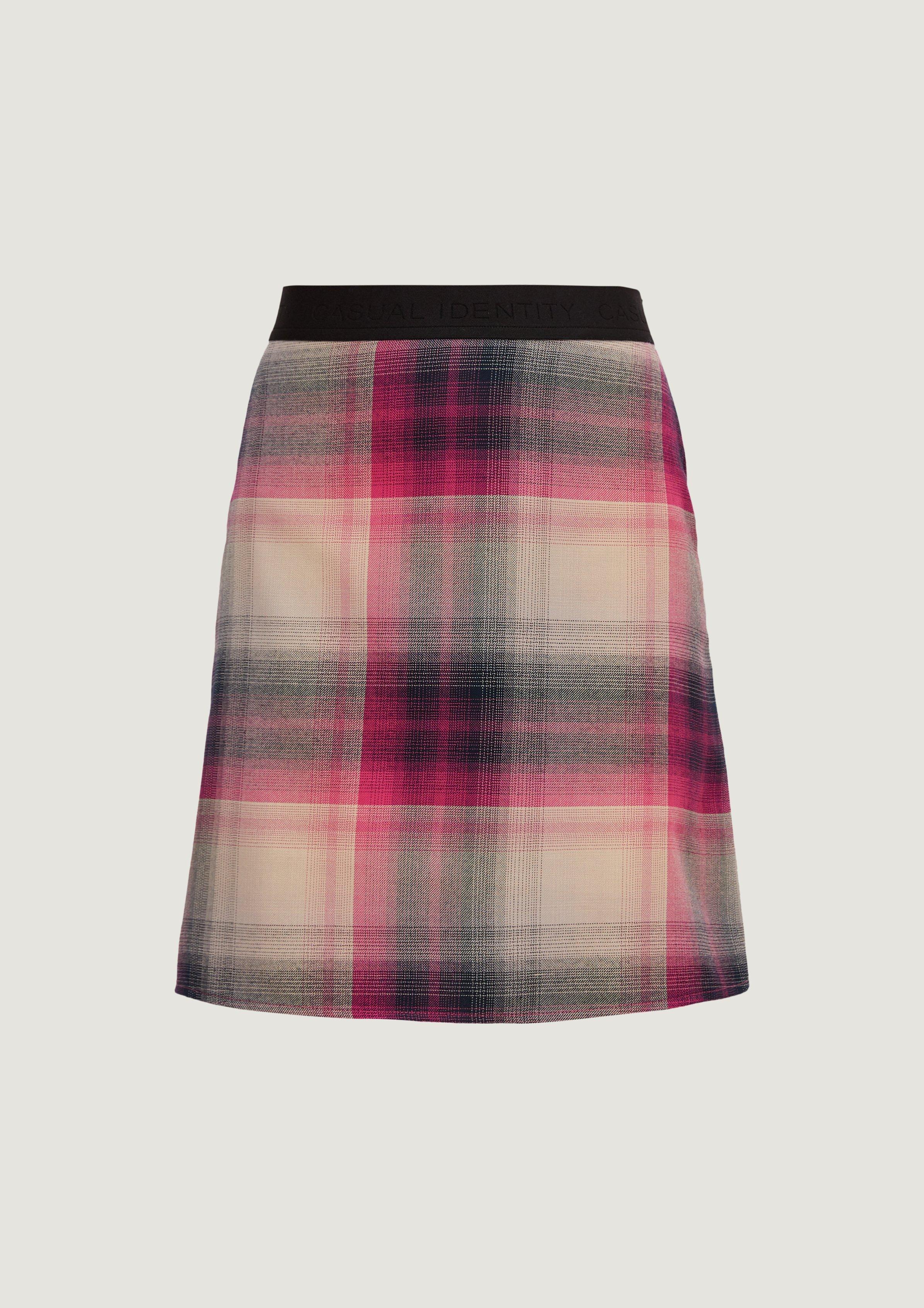 Skater skirt with a checked pattern - Beige | SCAYLE
