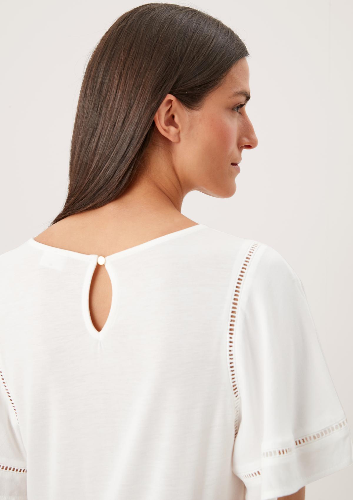 s.Oliver Short sleeve blouse with decorative borders