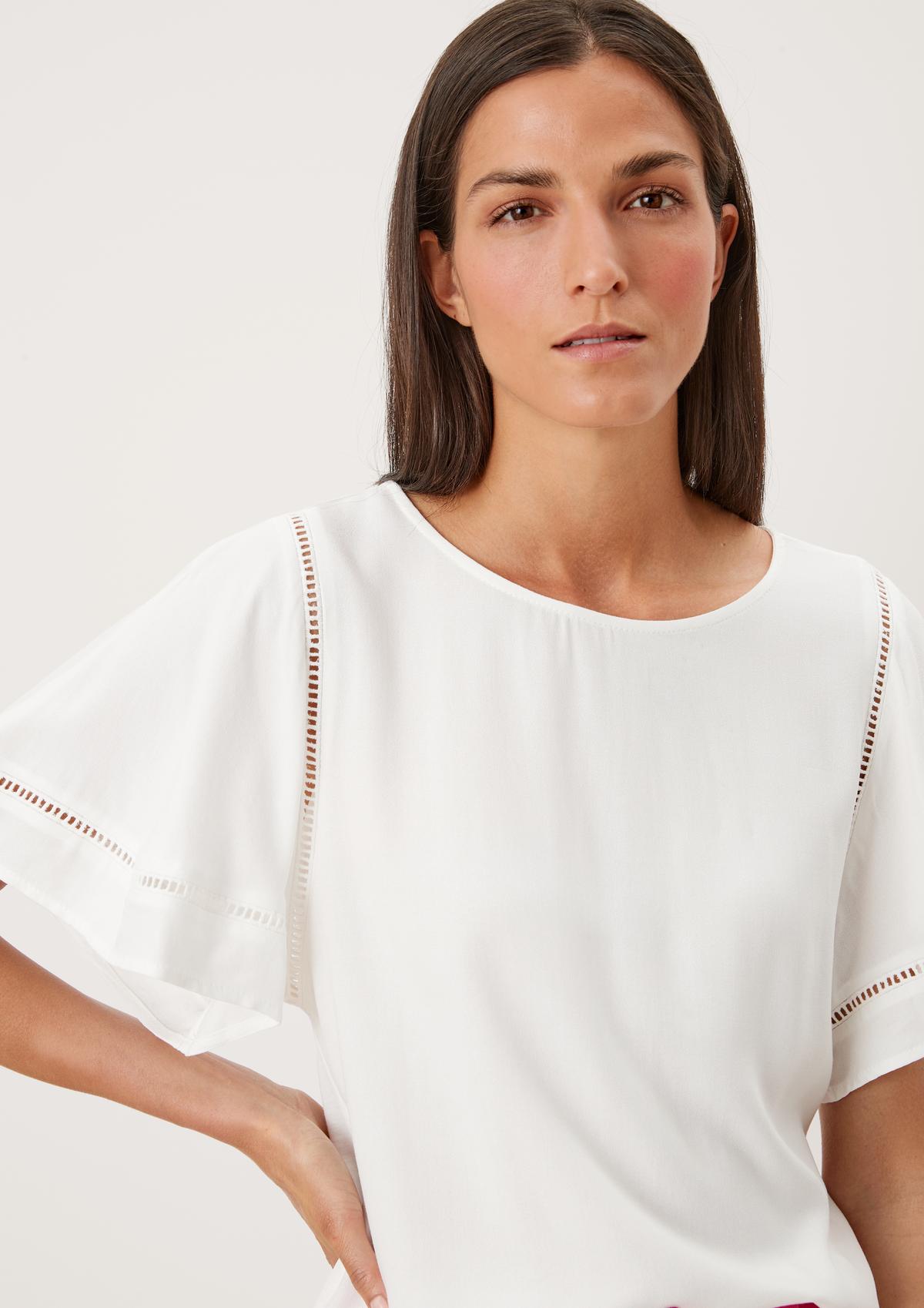 s.Oliver Short sleeve blouse with decorative borders