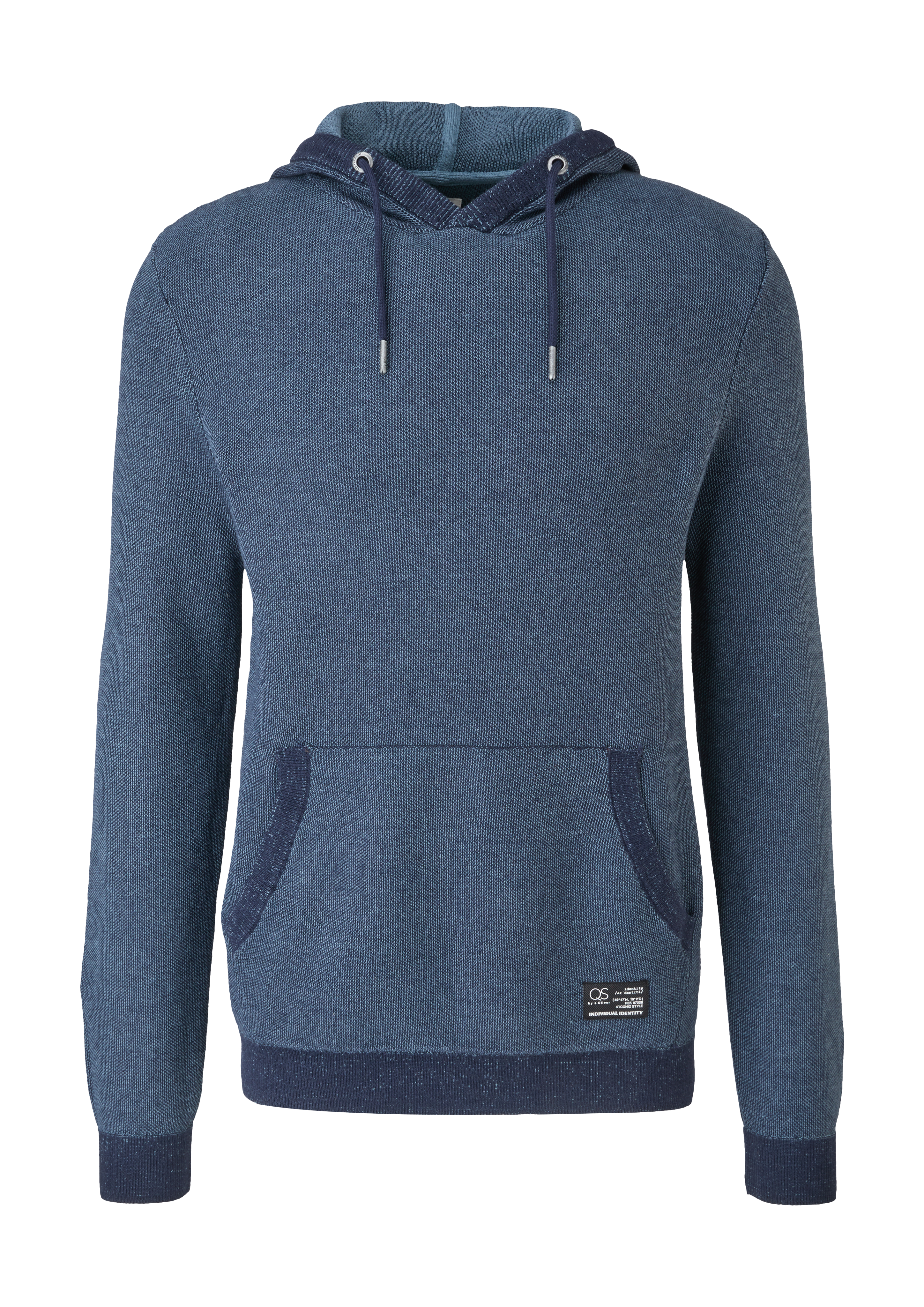 QS - Strickpullover mit Kapuze, Herren, blau