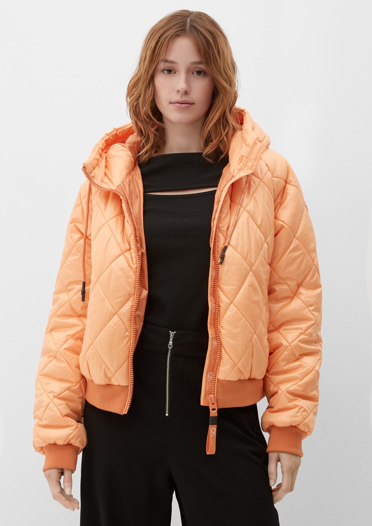 hood with - jacket Quilted mango a