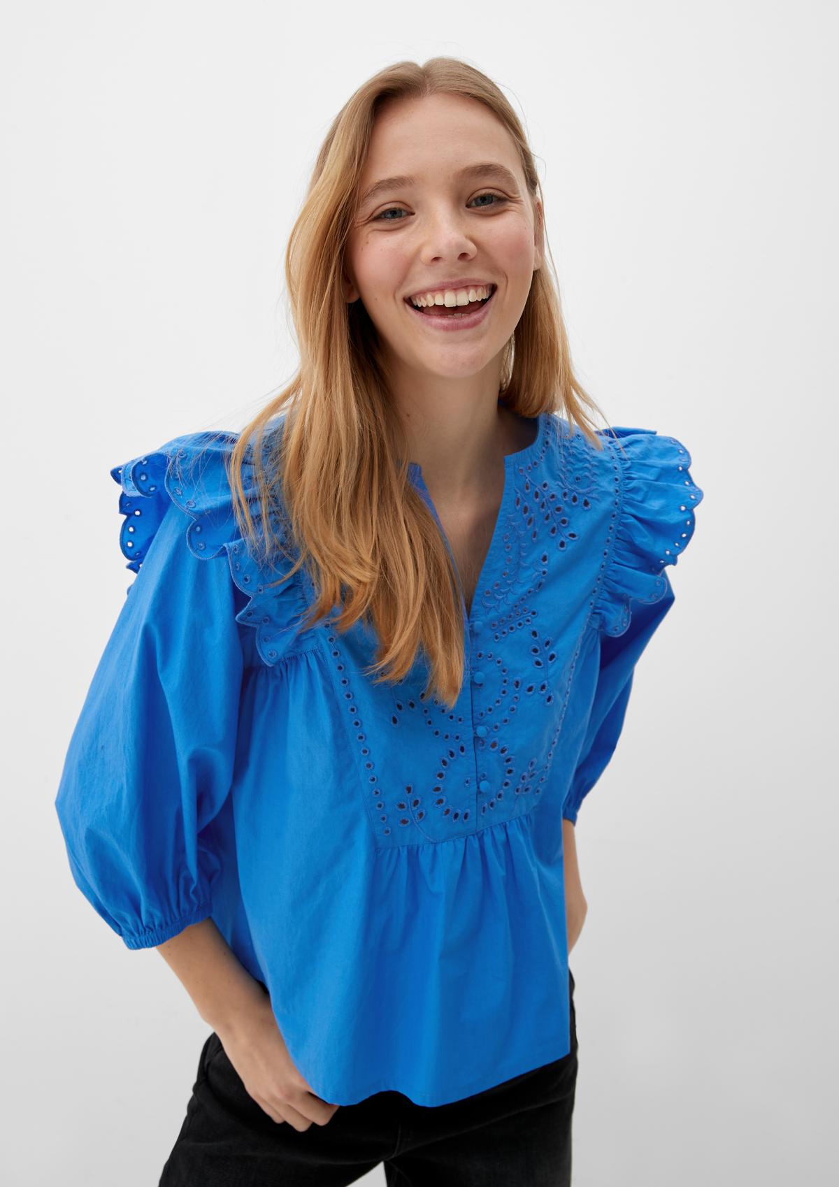 broderie - with ecru anglaise Tunic blouse