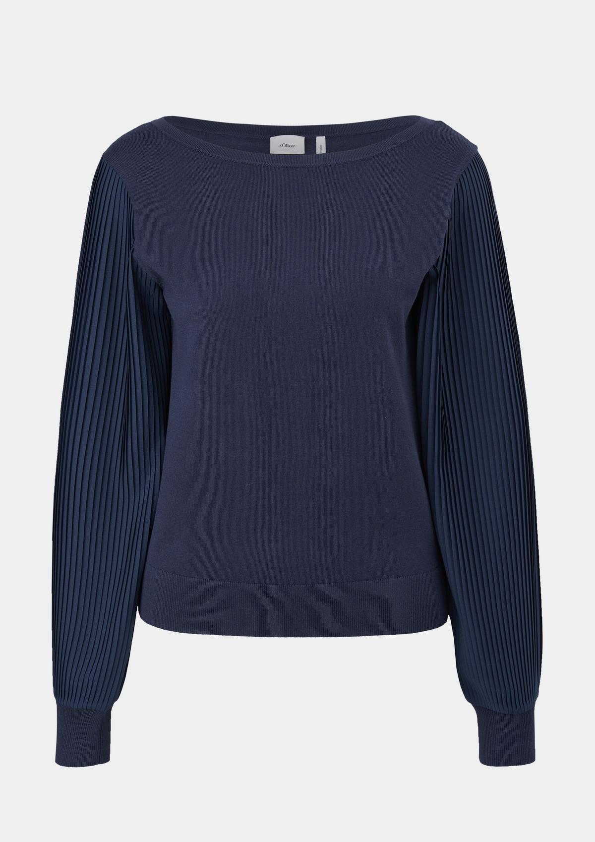 s.Oliver Knitted jumper with pleated sleeves