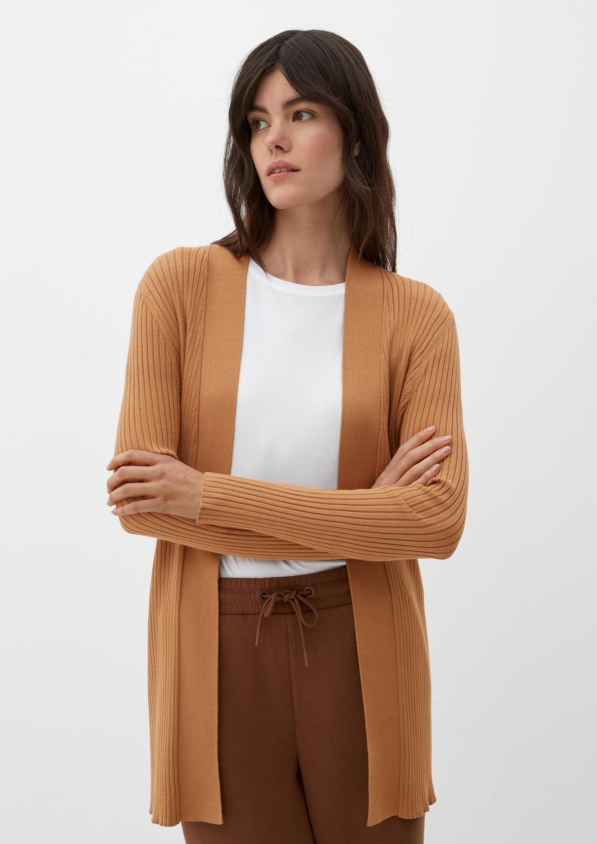 Cardigan with a ribbed texture