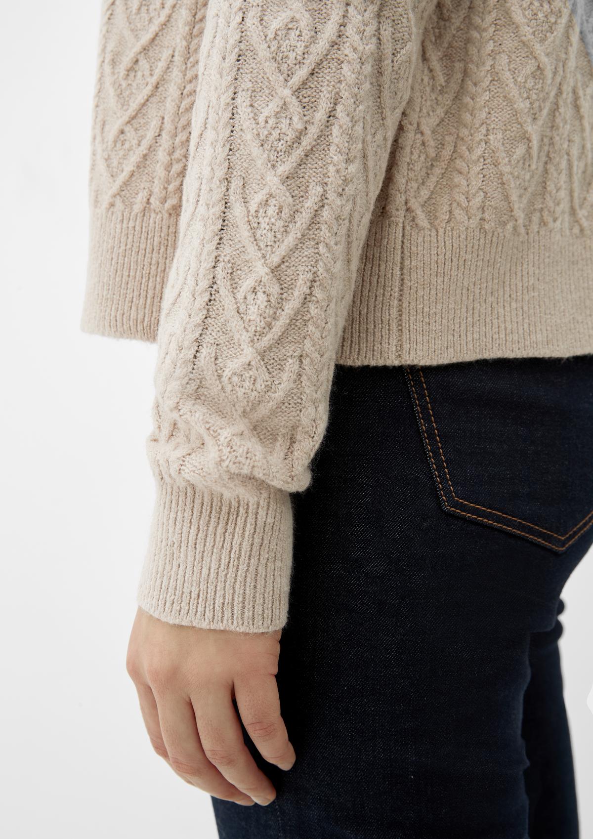 s.Oliver Cardigan with a cable knit pattern