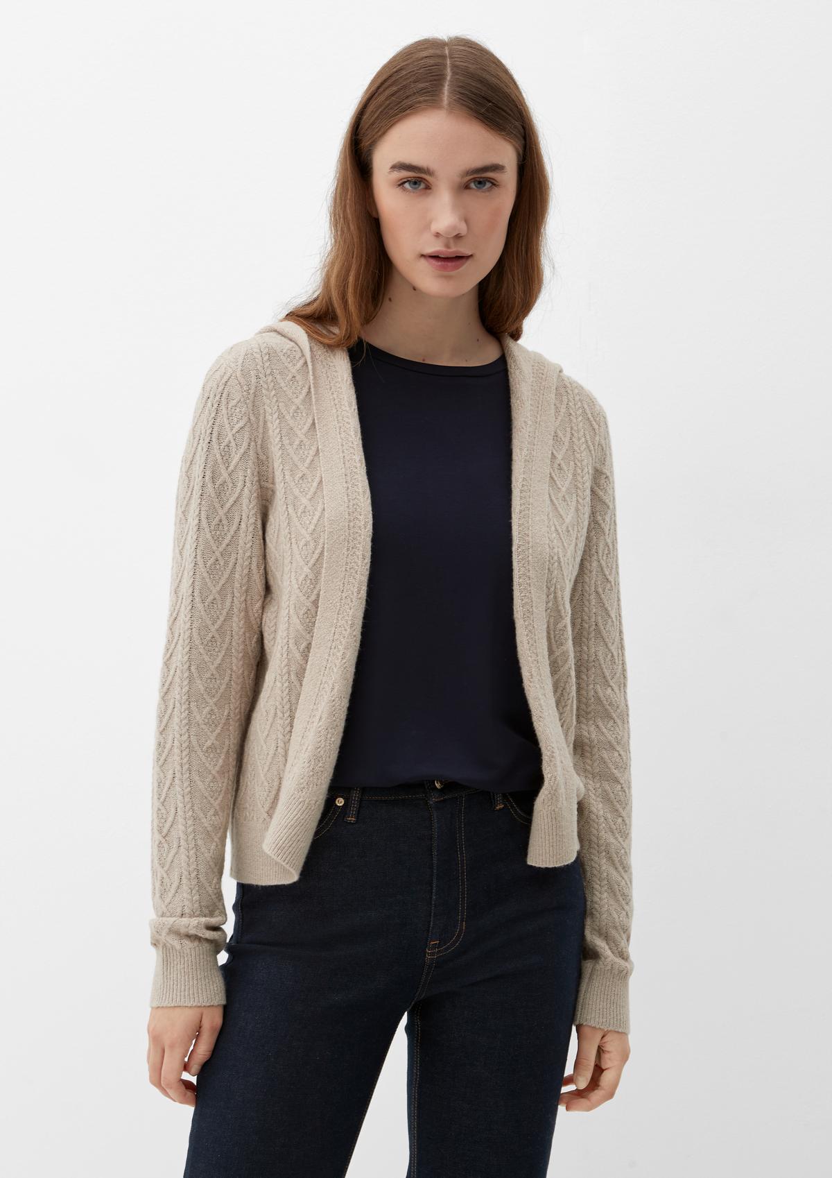 s.Oliver Cardigan with a cable knit pattern