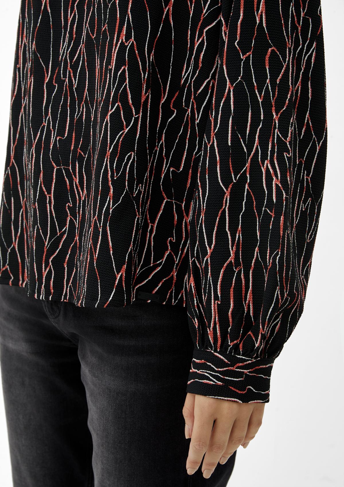 Bluse mit abstraktem Muster schwarz 