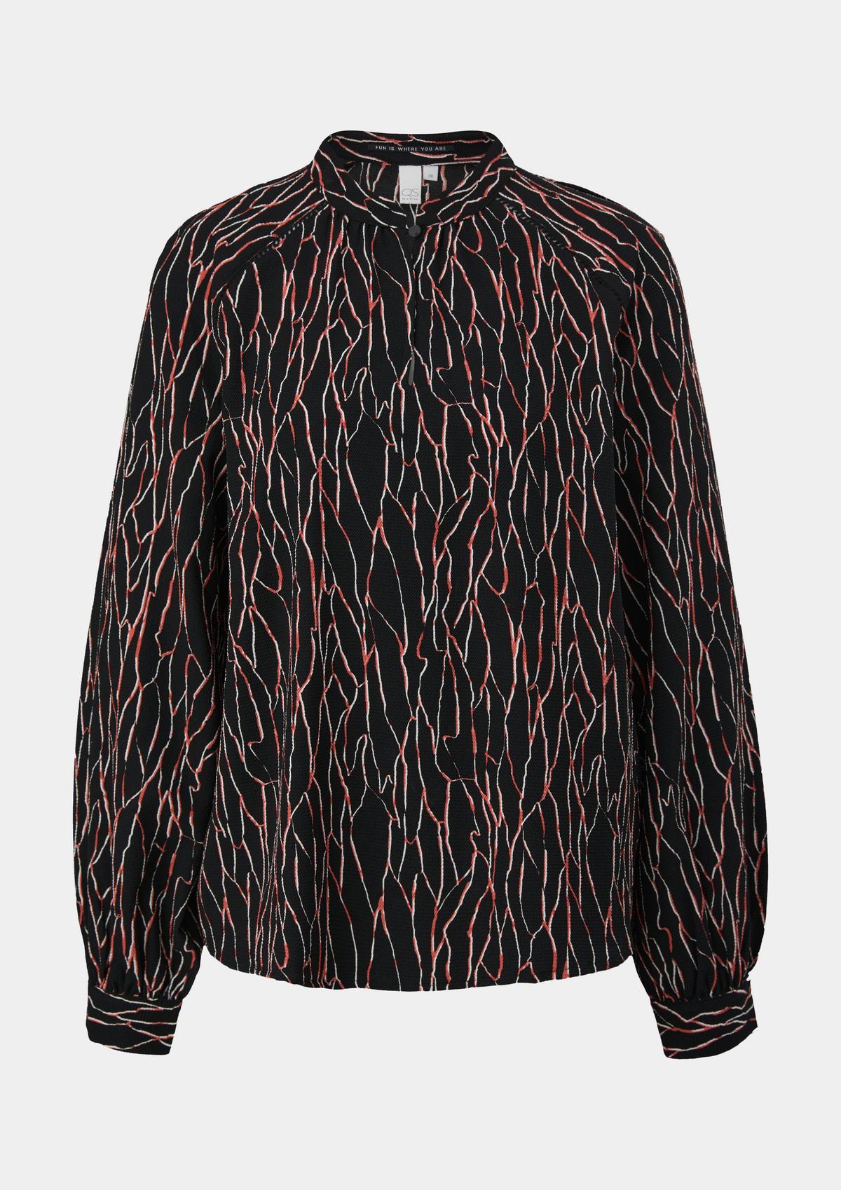 Muster Bluse schwarz mit abstraktem -