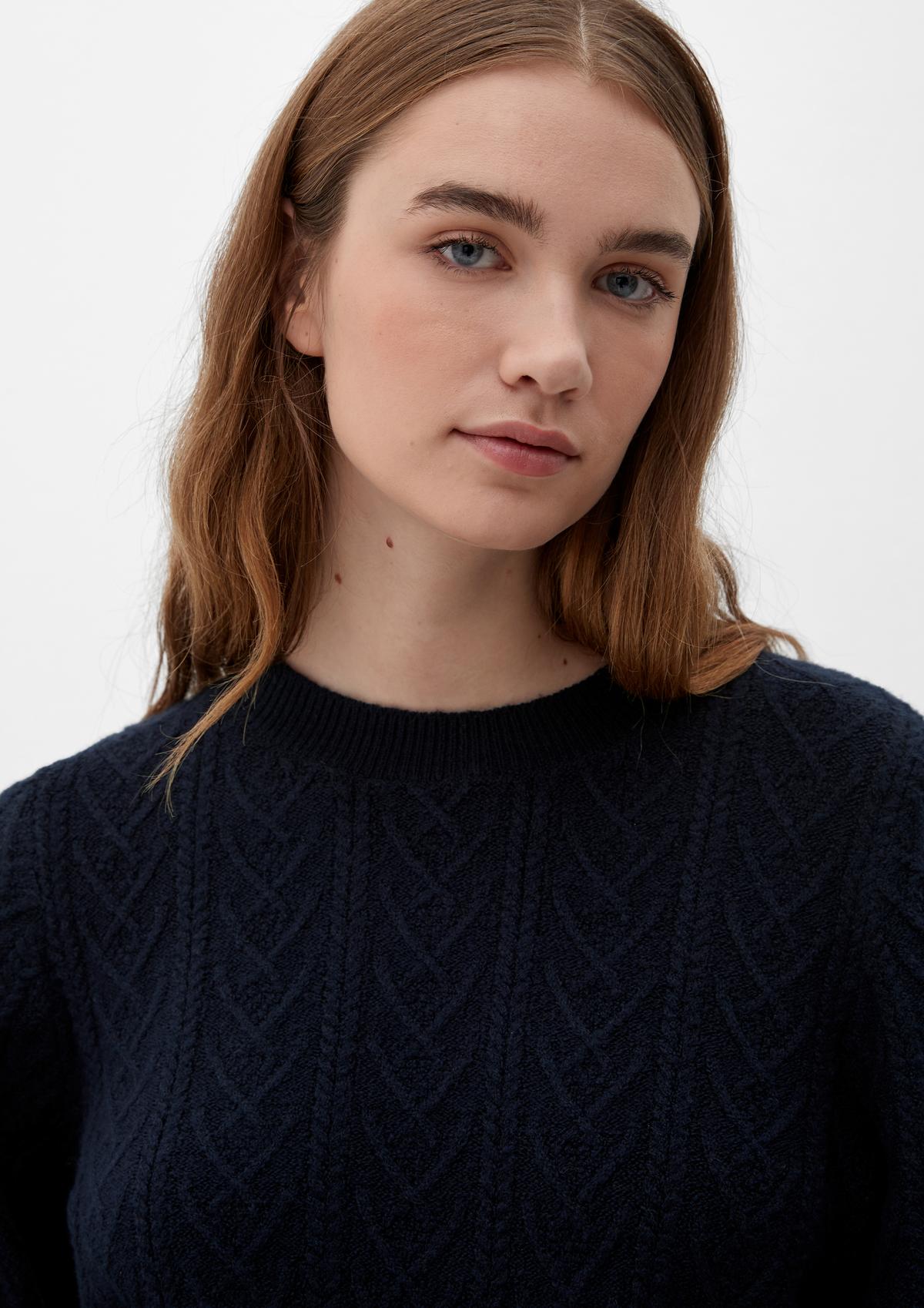 s.Oliver Knitted jumper with a cable pattern