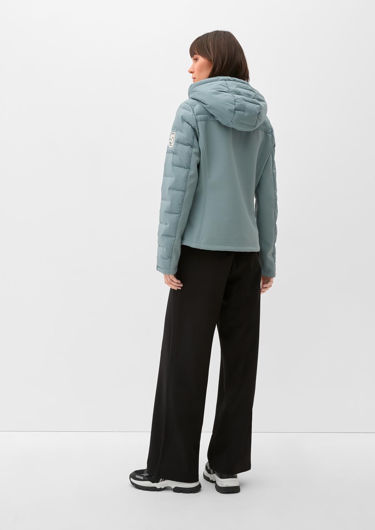 Padded outdoor jacket in mix - of a offwhite materials