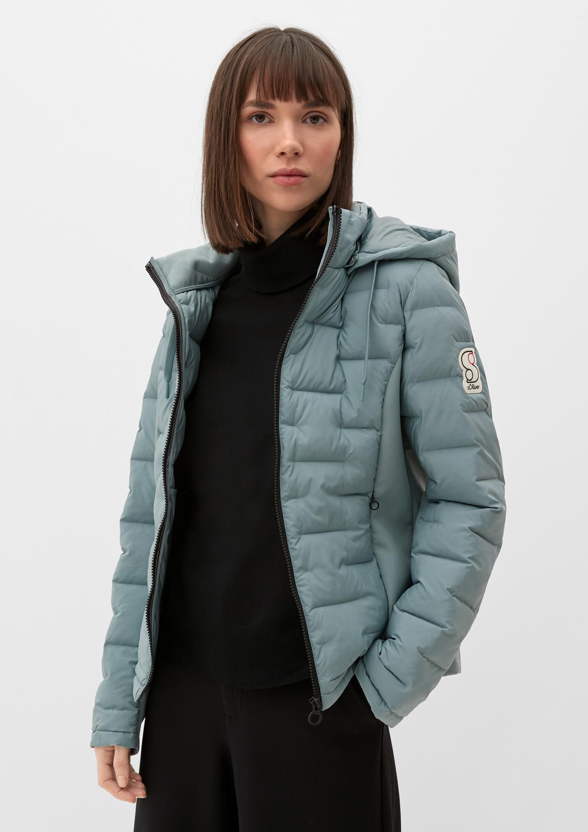 Padded outdoor jacket in a mix of materials - offwhite
