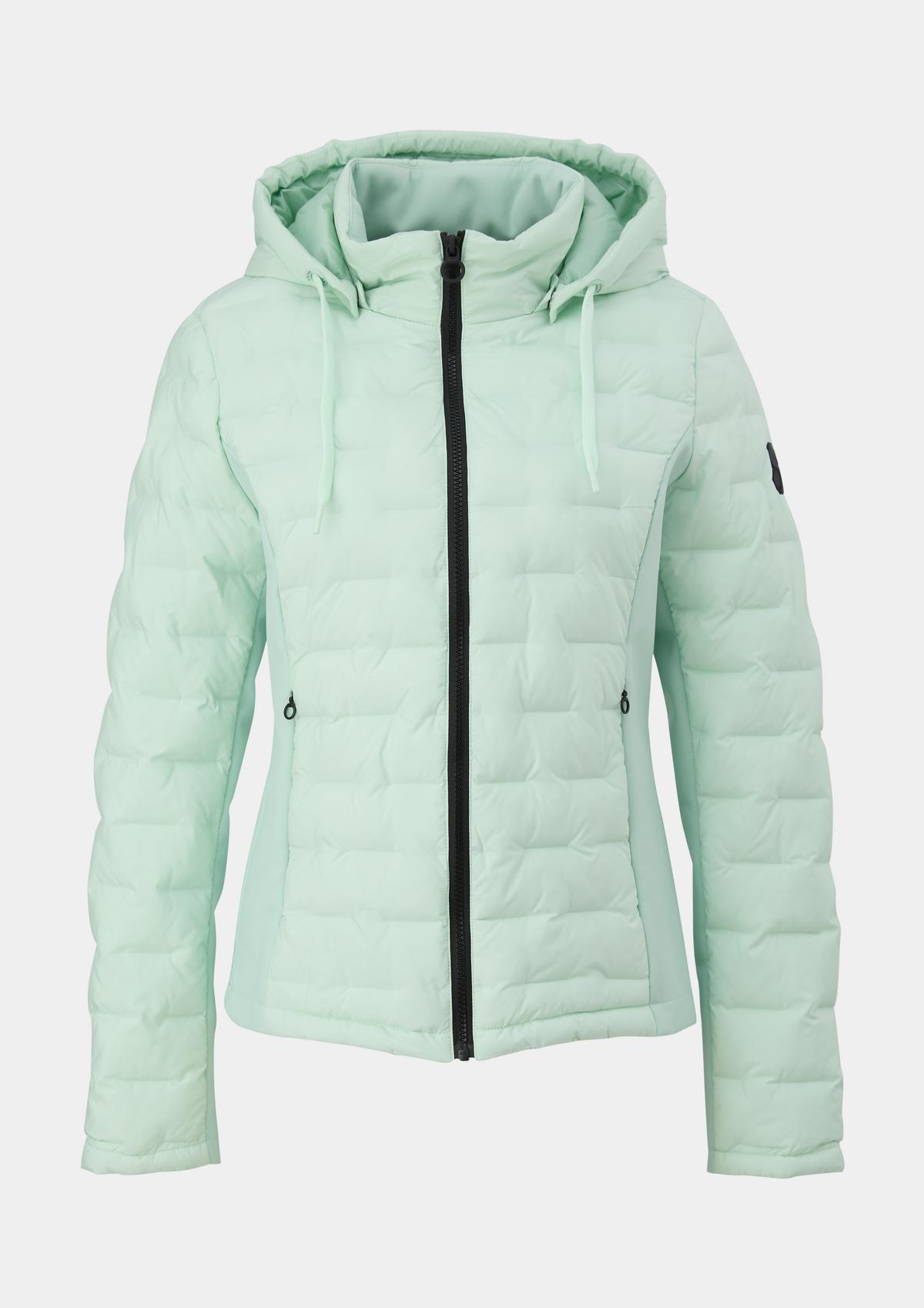 Padded outdoor jacket offwhite in - of a materials mix