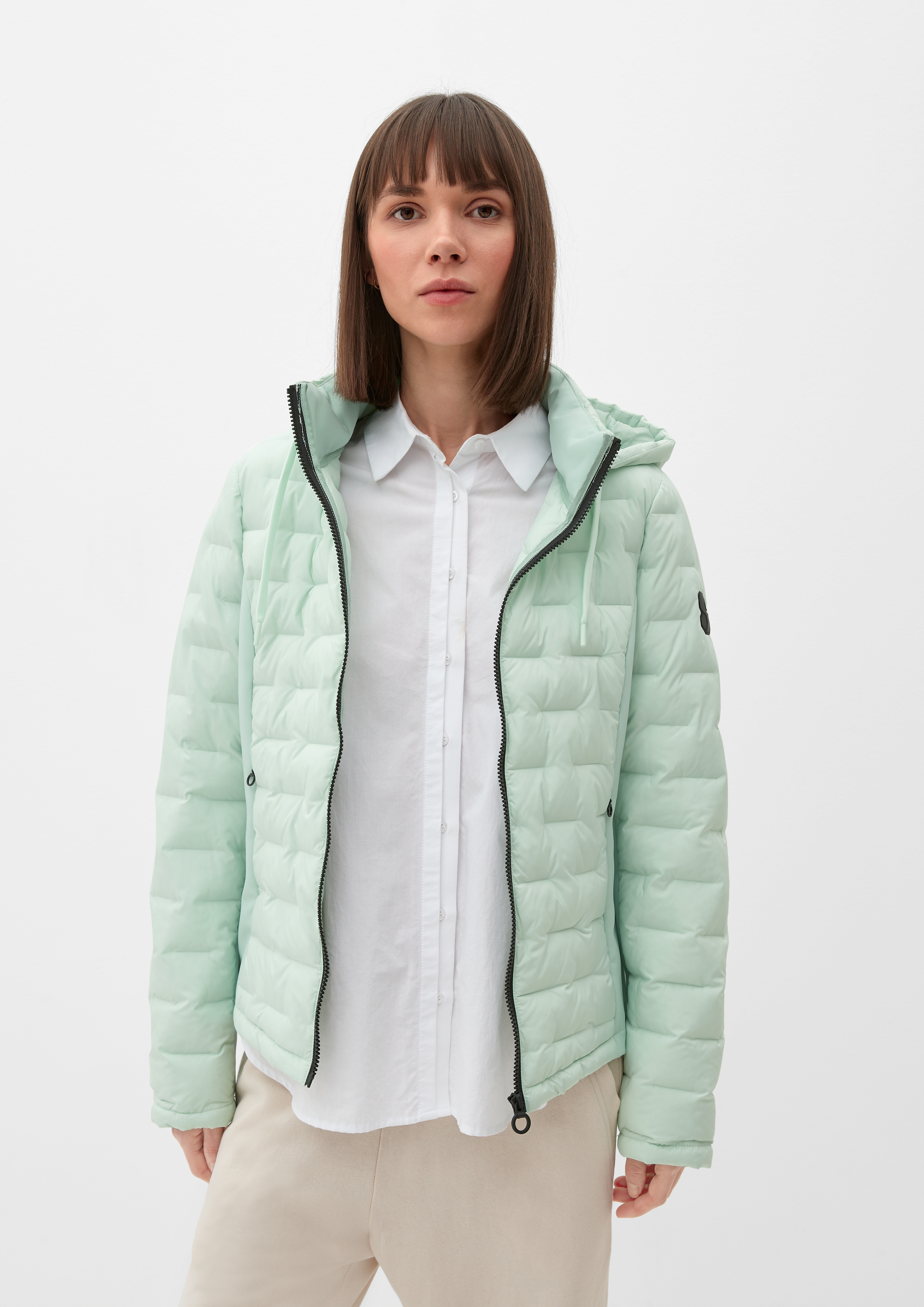 Padded outdoor jacket in a mix of materials offwhite s.Oliver