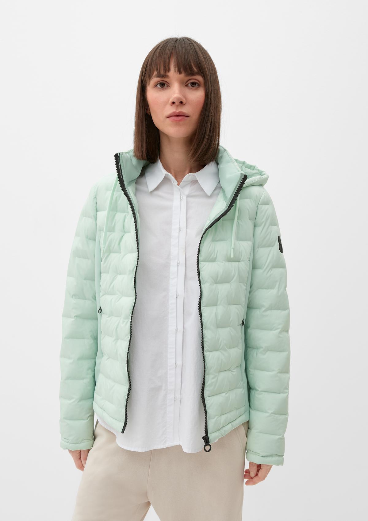 Padded outdoor jacket in offwhite mix - a of materials