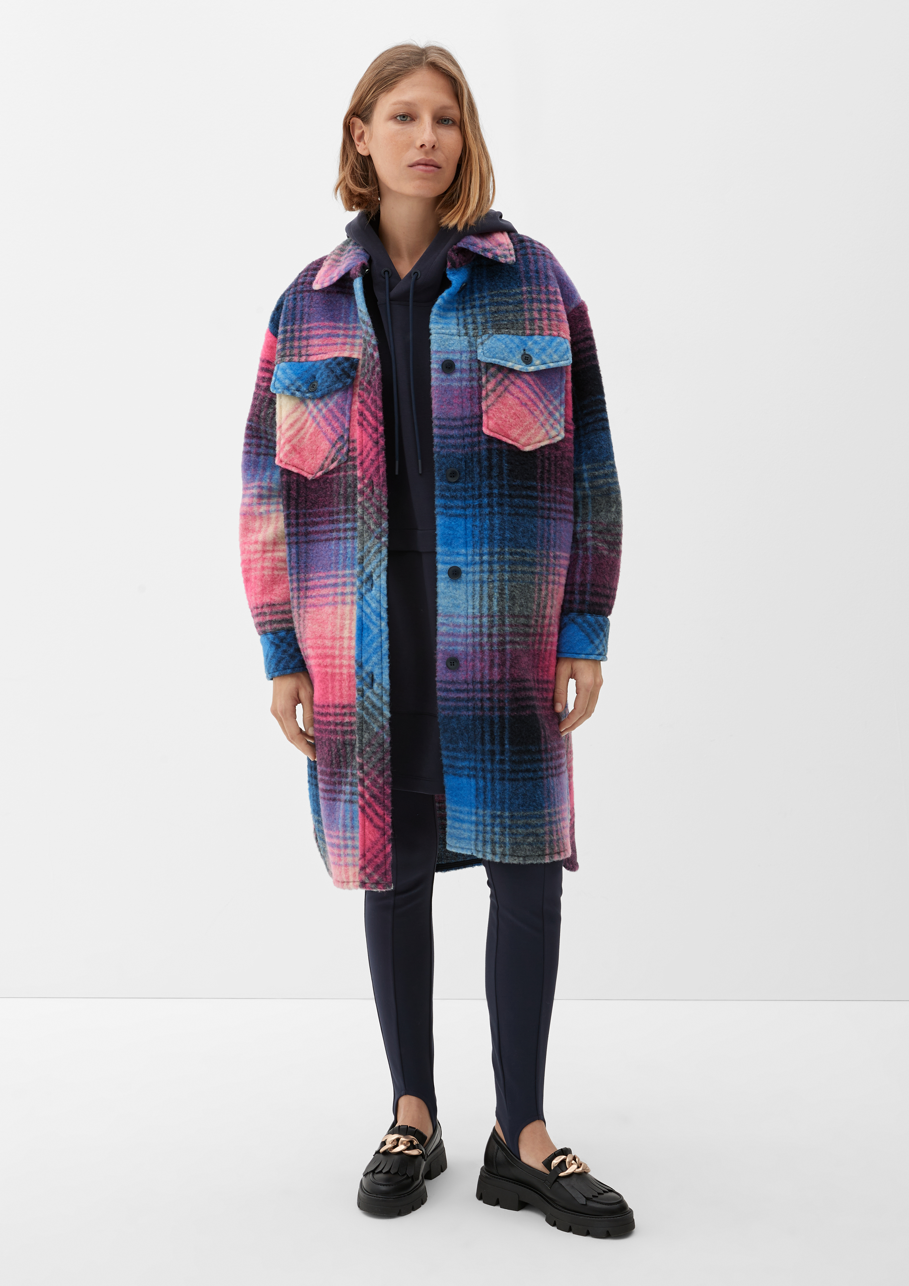 Kariertes Hemd Lange Hemdjacke Damen Lange Hemdjacke Mit Kariertem