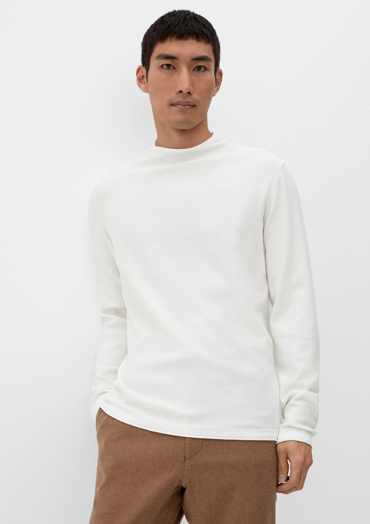 Pullover mit Rollsaum weiß 