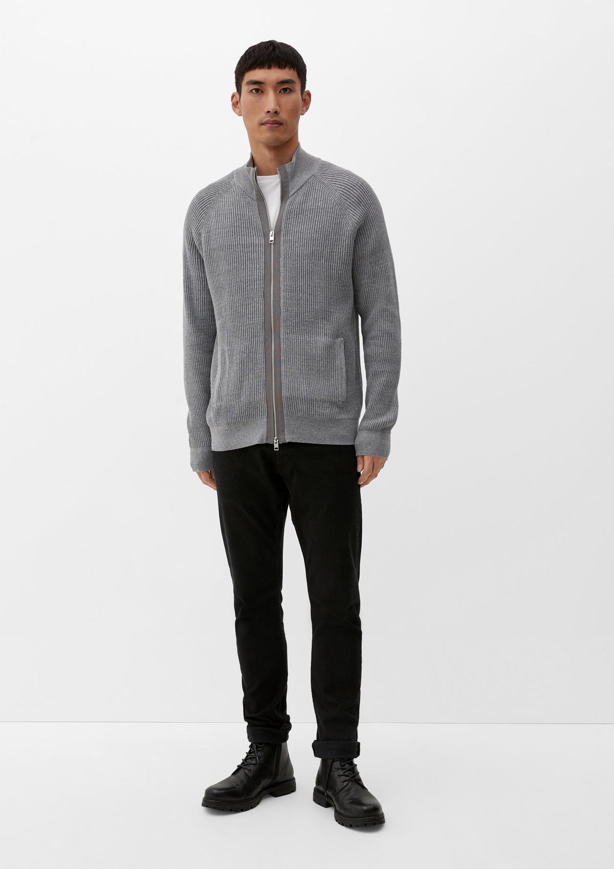 s.Oliver Cardigan with a stand-up collar