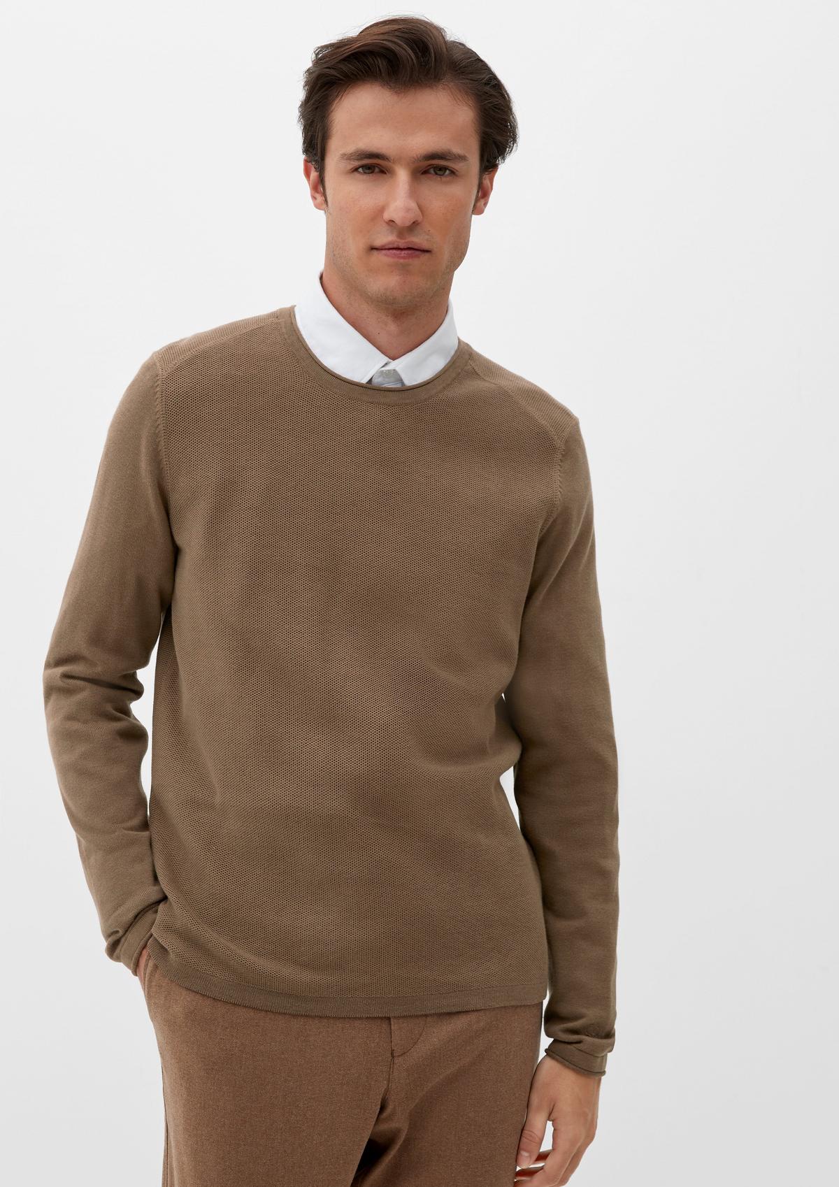 Knitted jumper with rolled hems