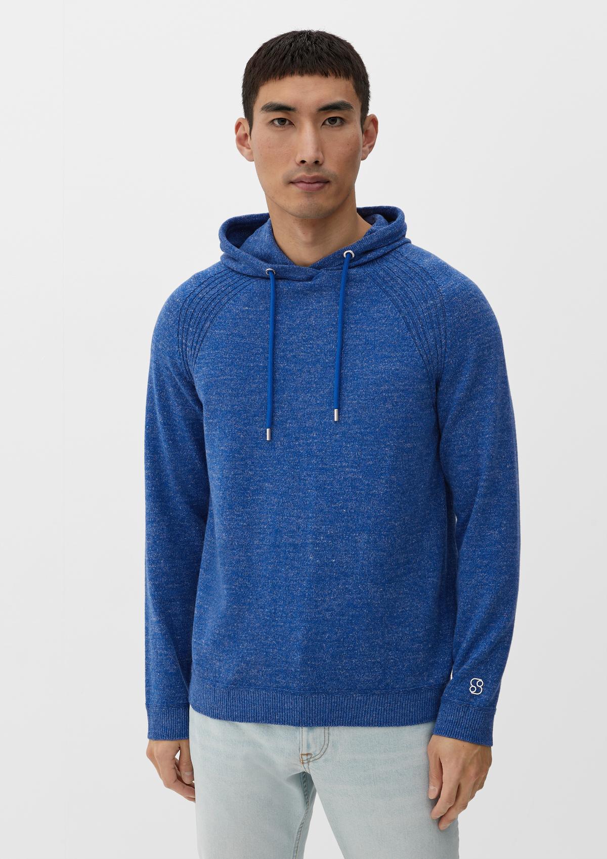s.Oliver Knitted hoodie with a logo detail