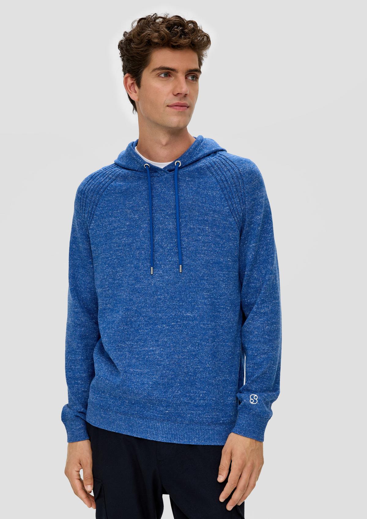 s.Oliver Knitted hoodie with a logo detail