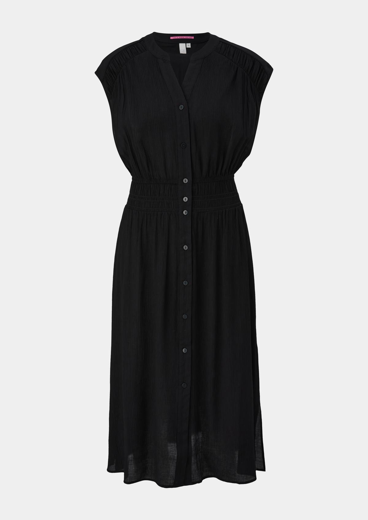 Midi dress made of viscose crêpe - black | s.Oliver
