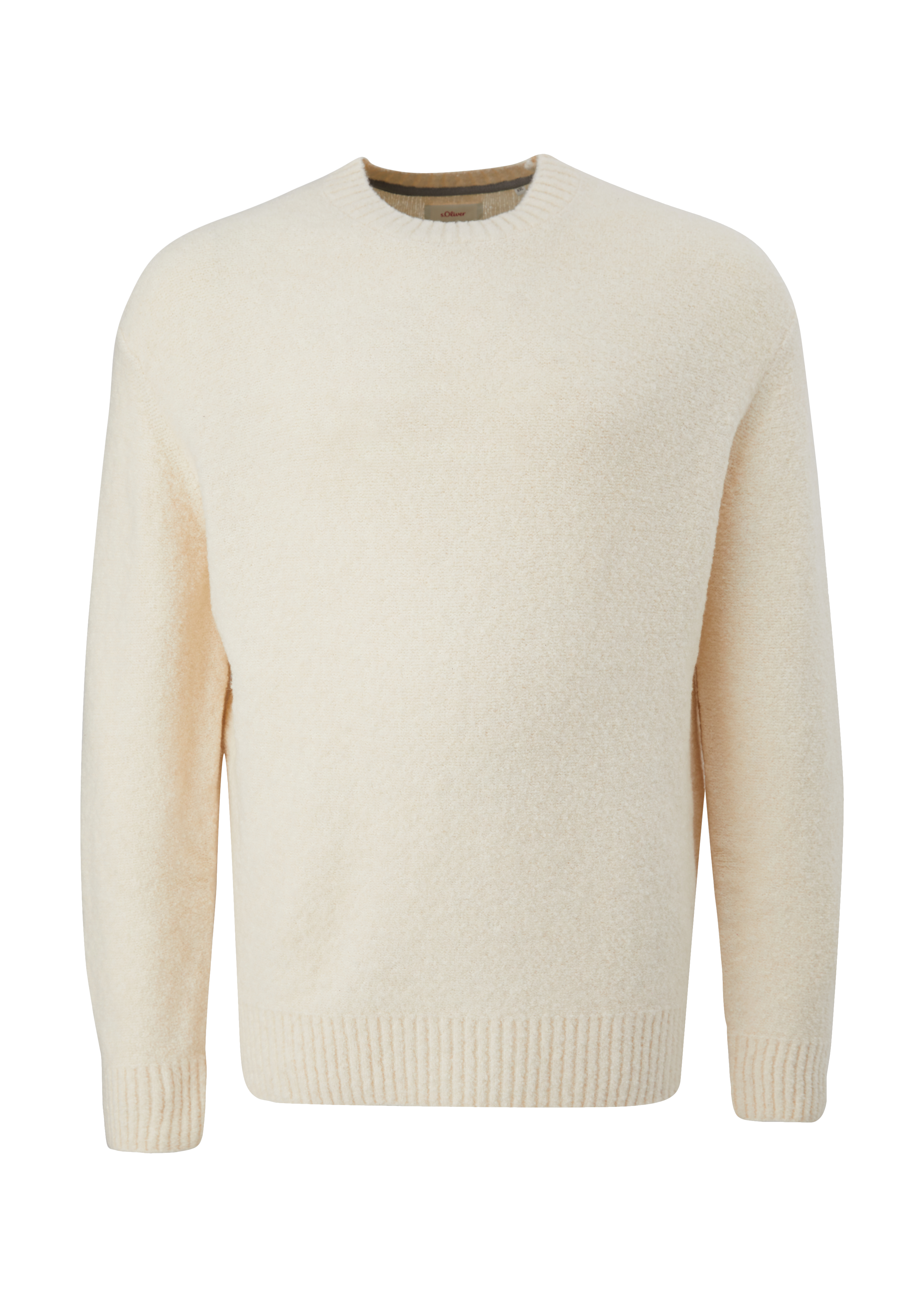 s.Oliver - Pullover in Bouclé-Qualität, Herren, Beige