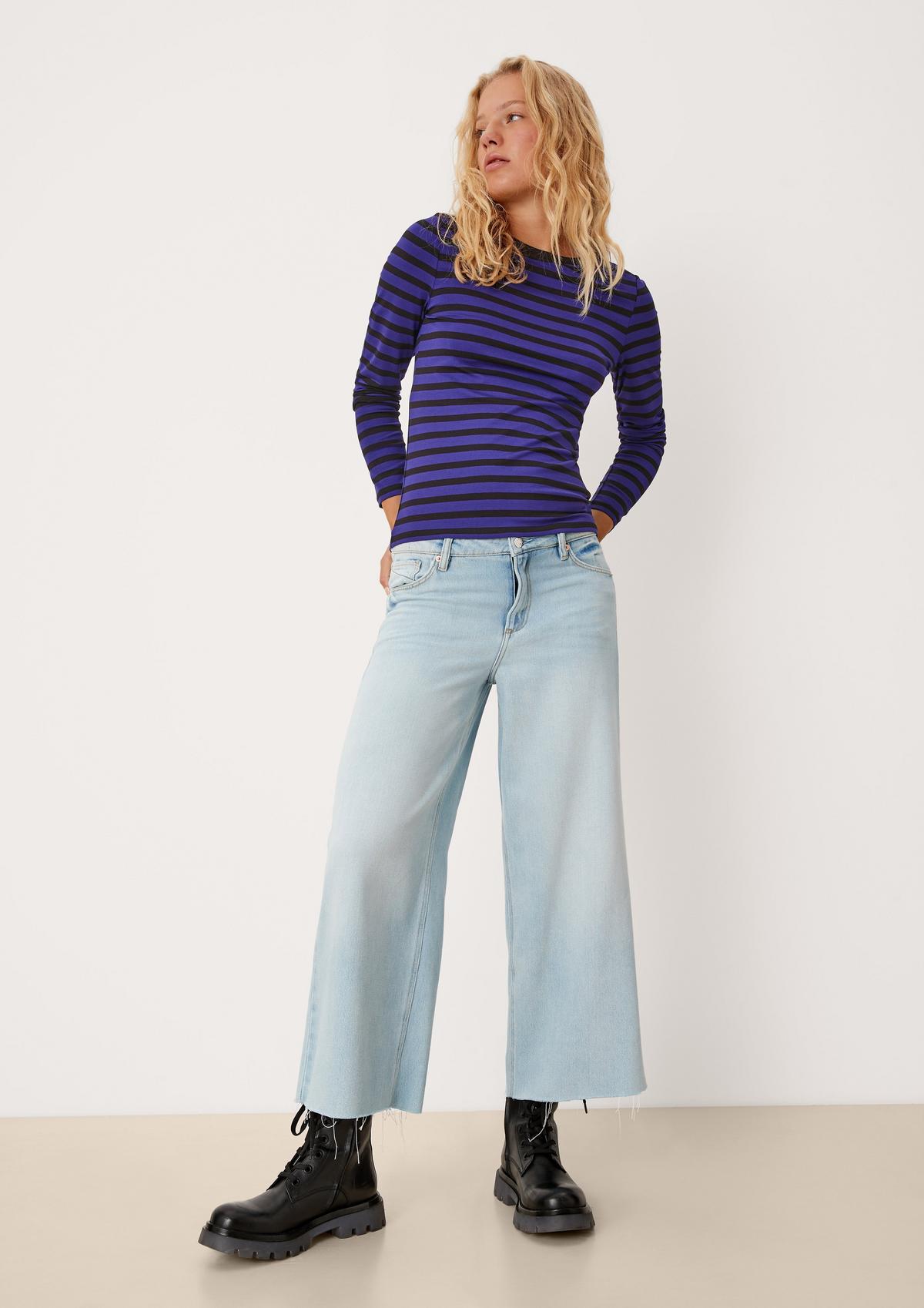 s.Oliver Striped top in rib knit fabric