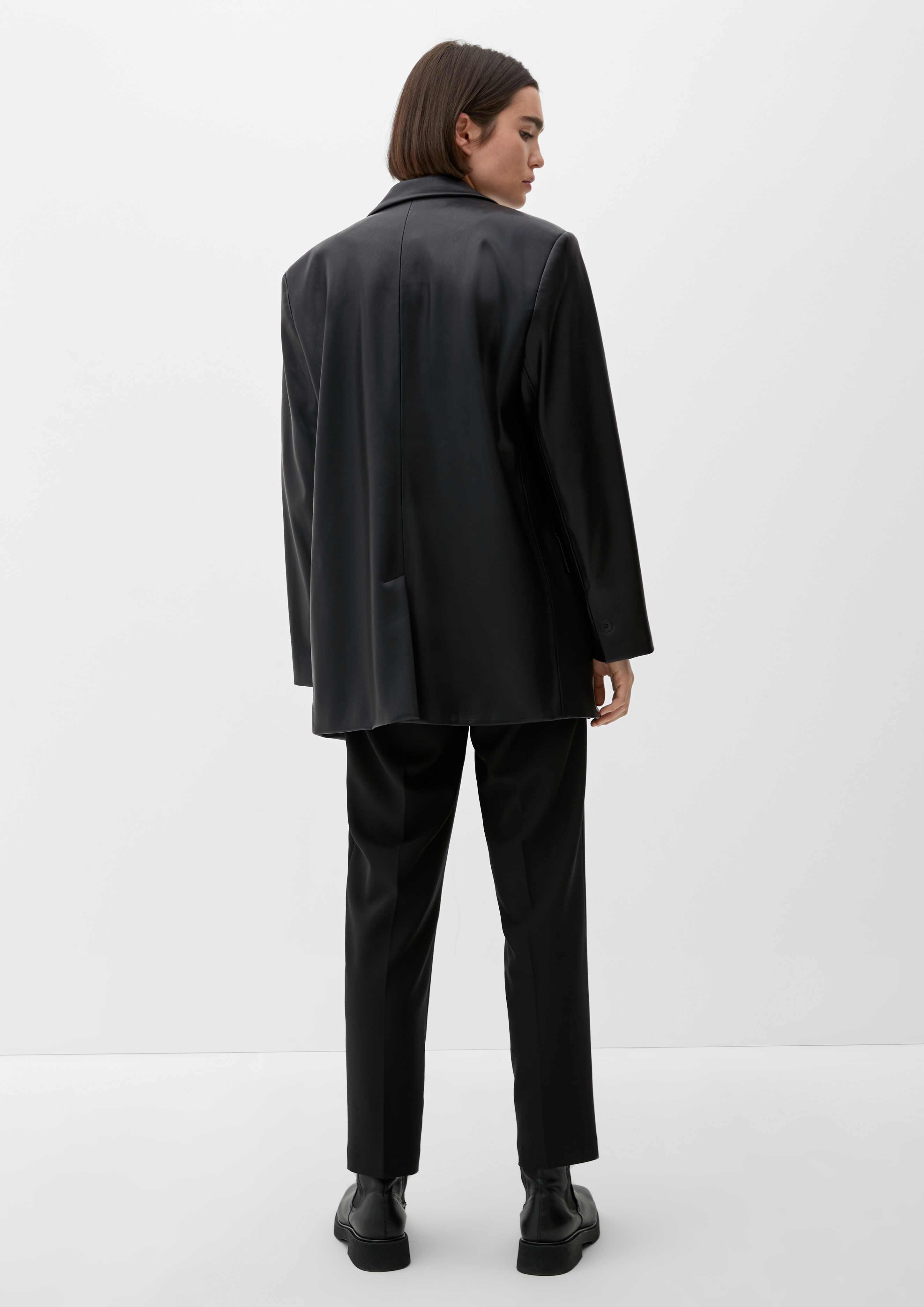 Faux leather blazer black s.Oliver