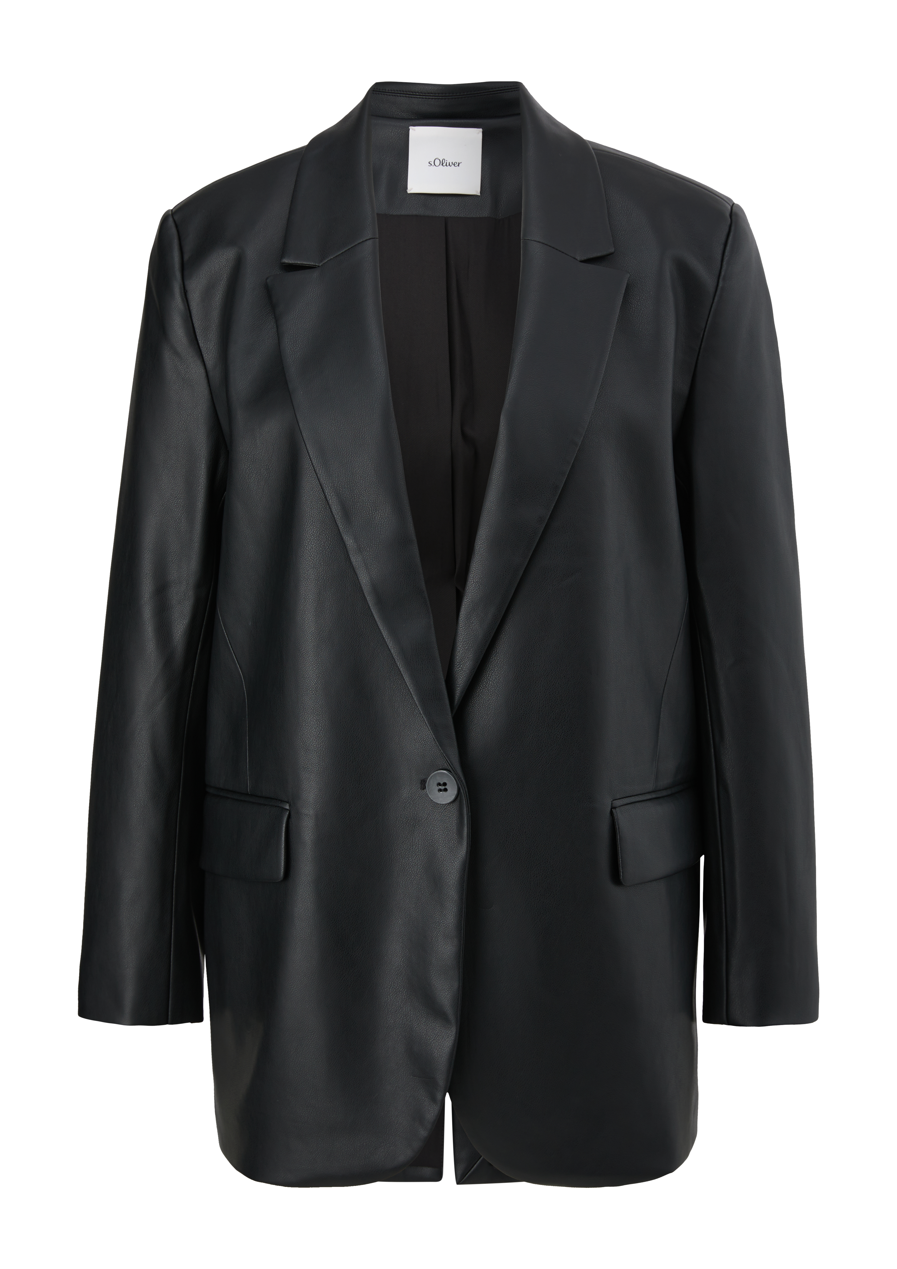 Faux leather blazer black s.Oliver